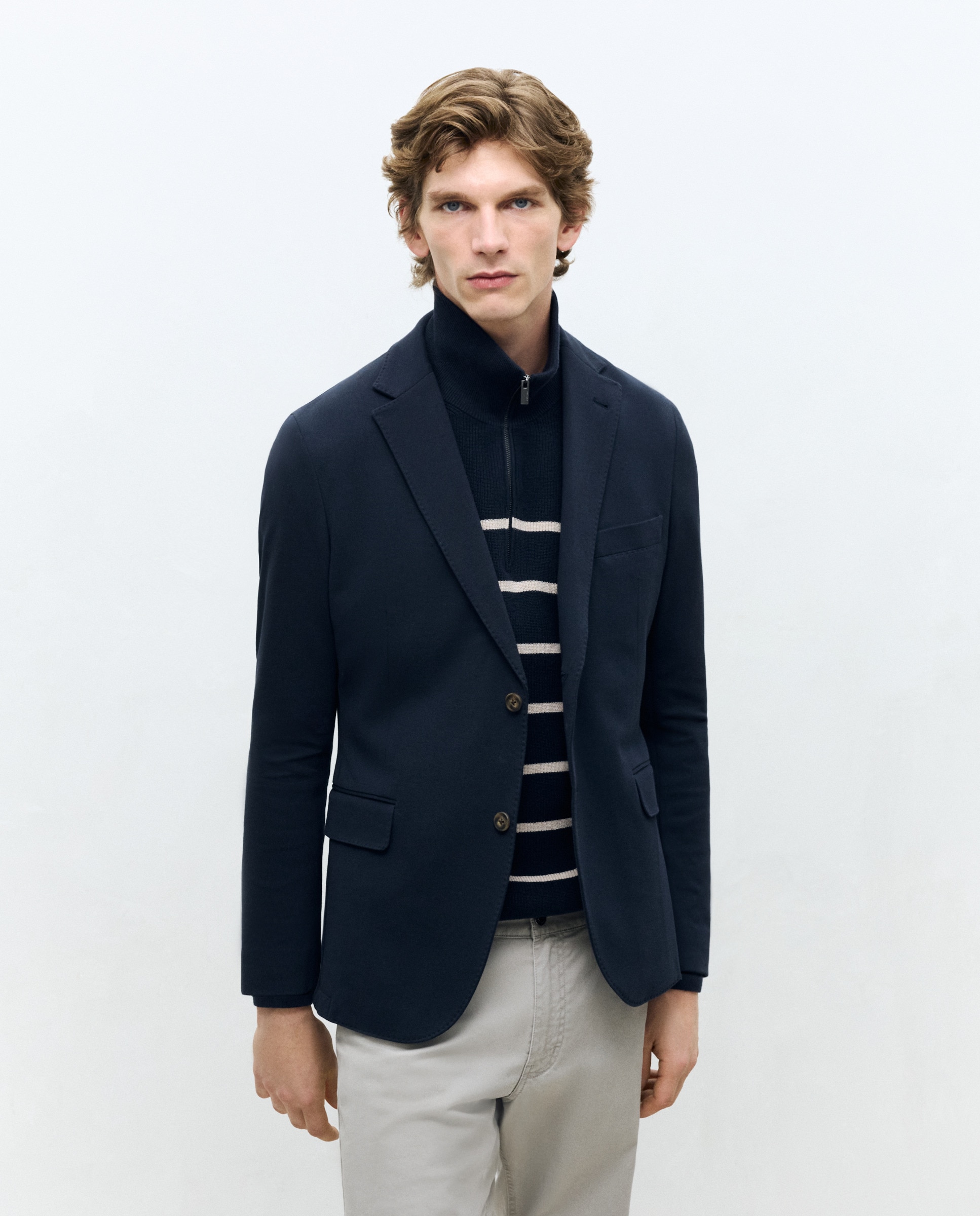 Casaco de Malha Azul-escuro-2