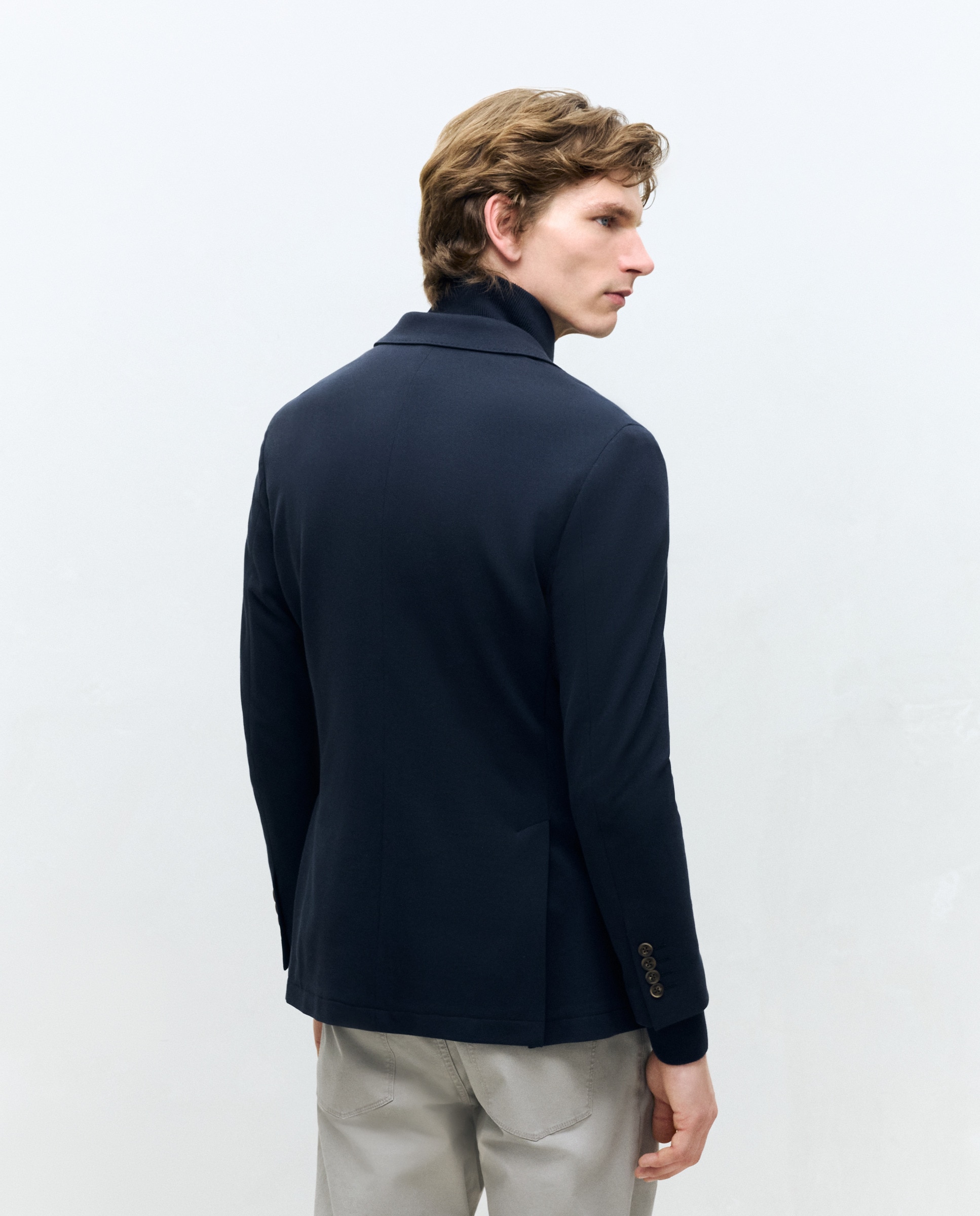 Casaco de Malha Azul-escuro-4