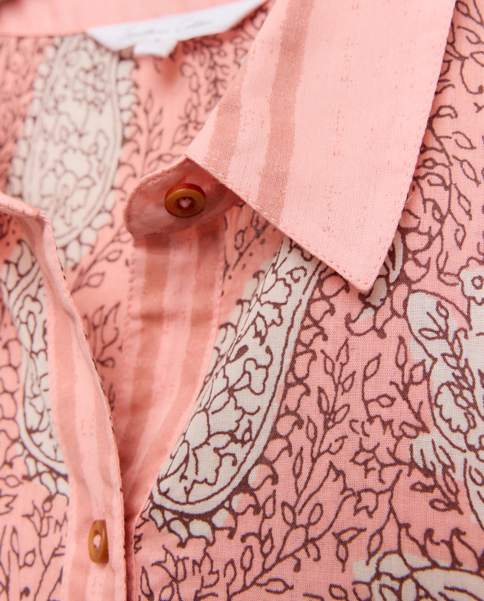 Vestido camiseiro com estampado Rosa-5