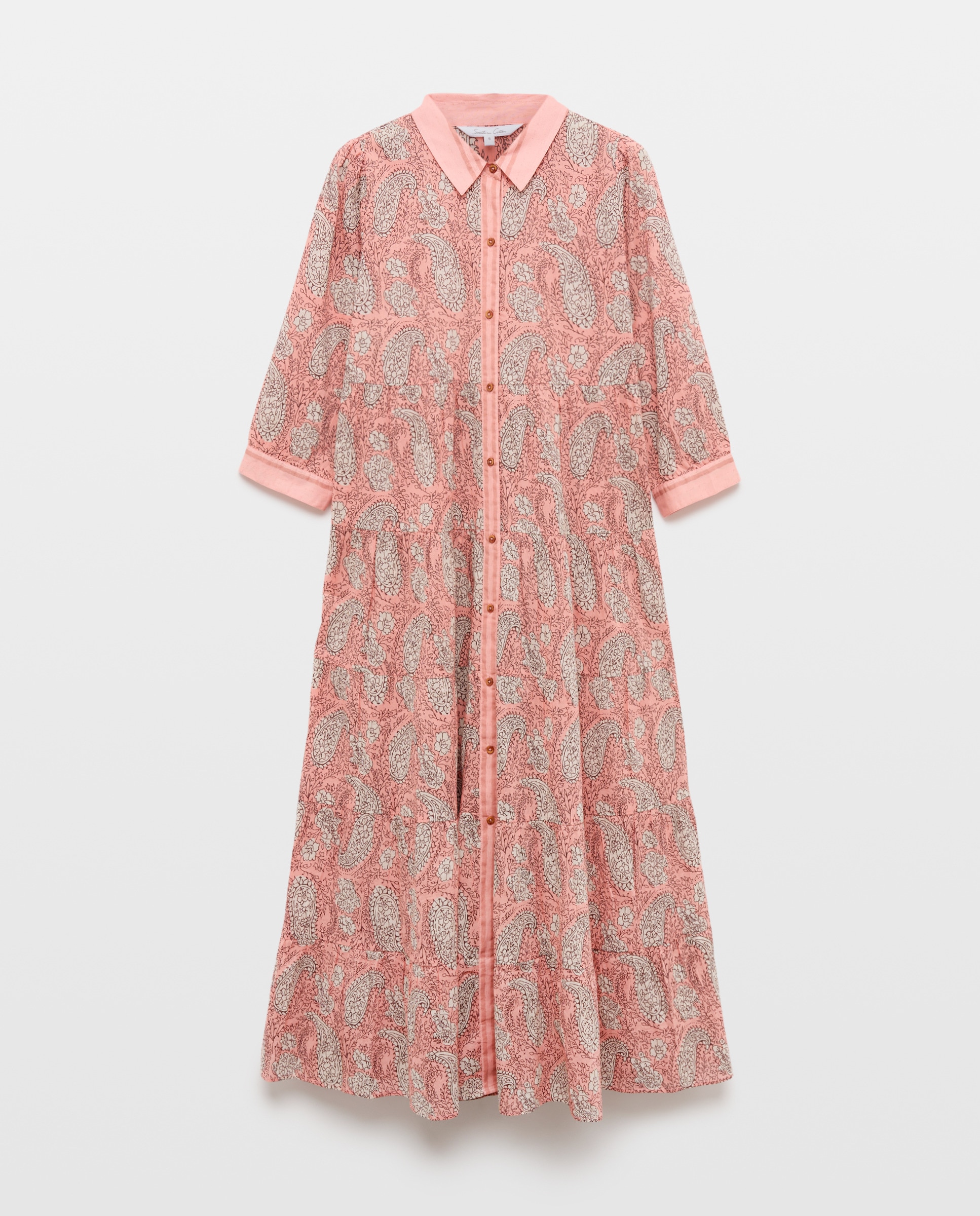 Vestido camiseiro com estampado Rosa-4