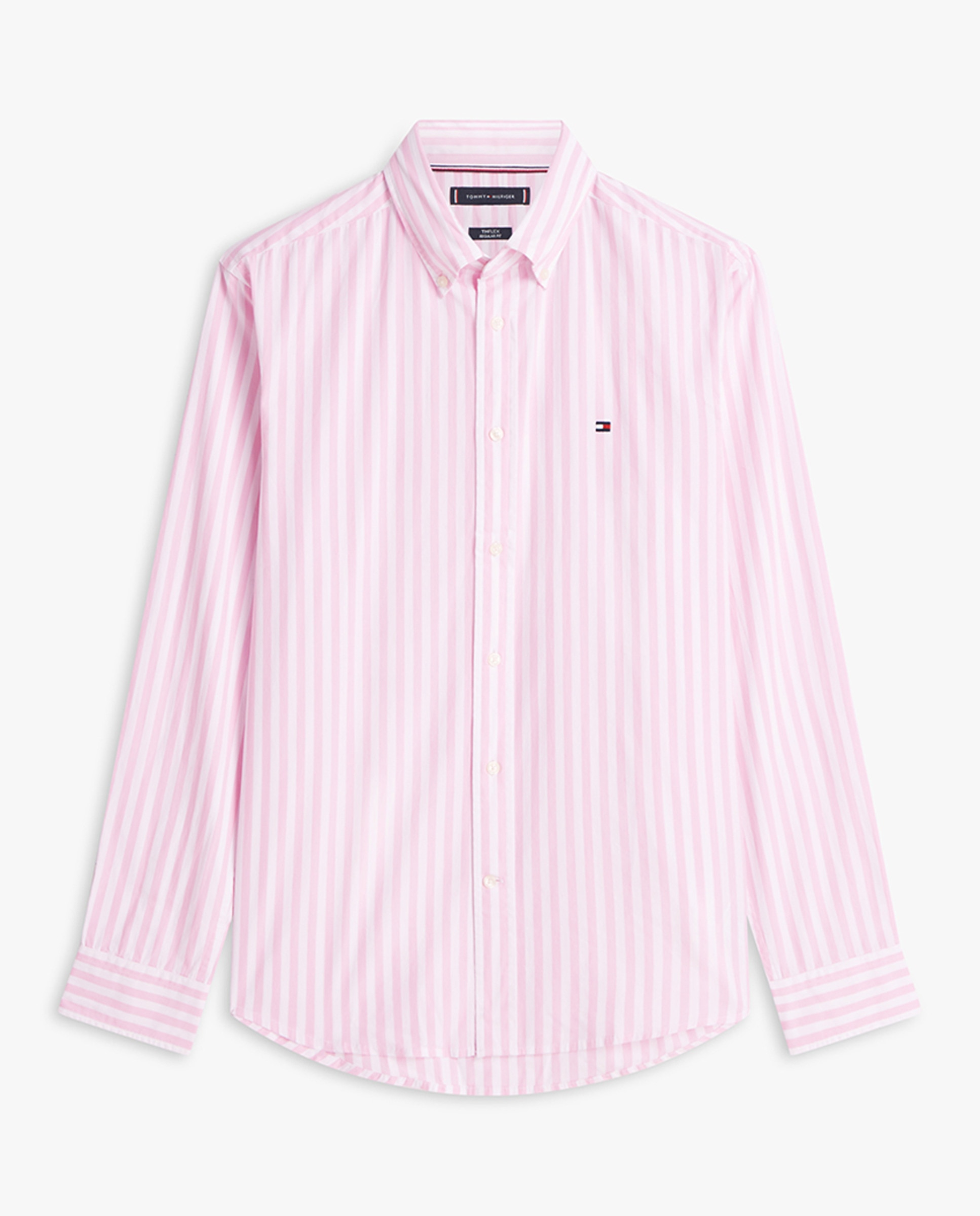 Camisa Estampada de Popelina com Manga Comprida Rosa-4
