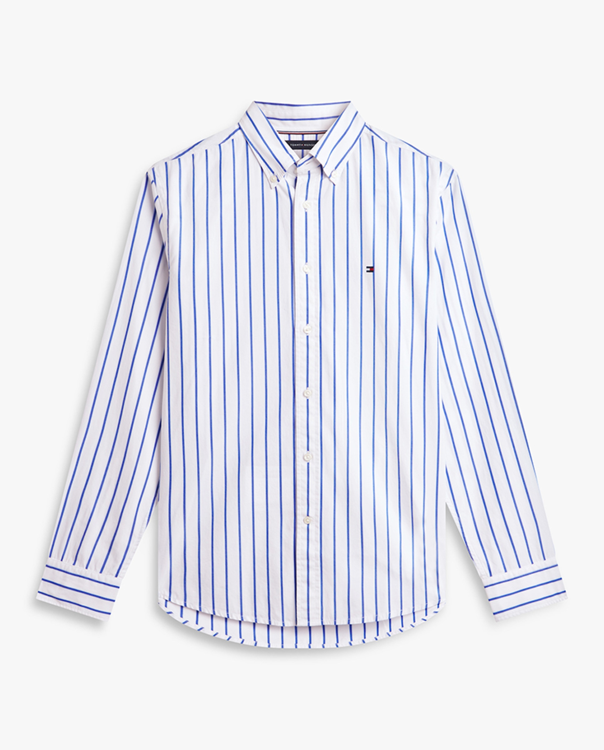 Camisa Estampada de Popelina com Manga Comprida Branco-4