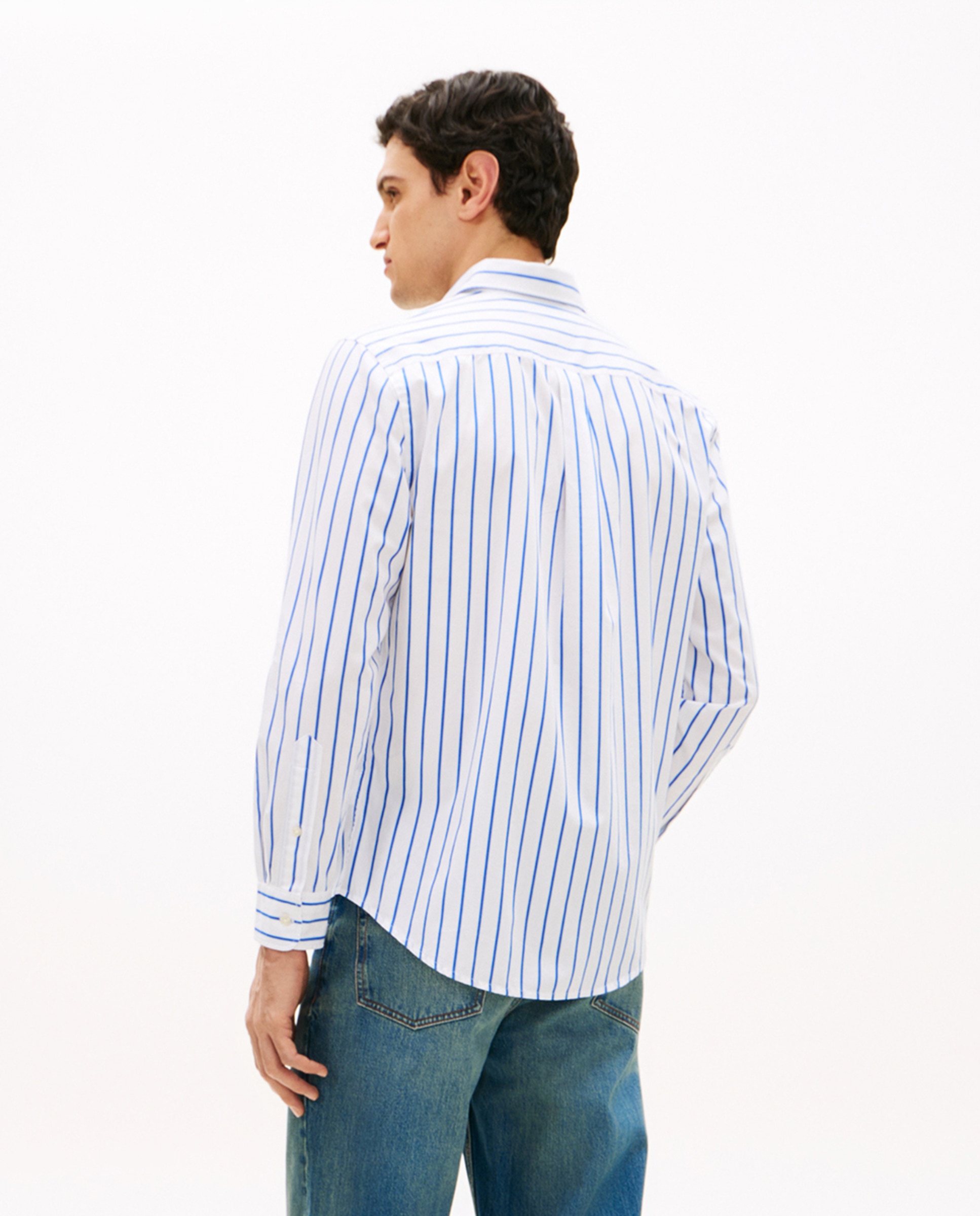 Camisa Estampada de Popelina com Manga Comprida Branco-2