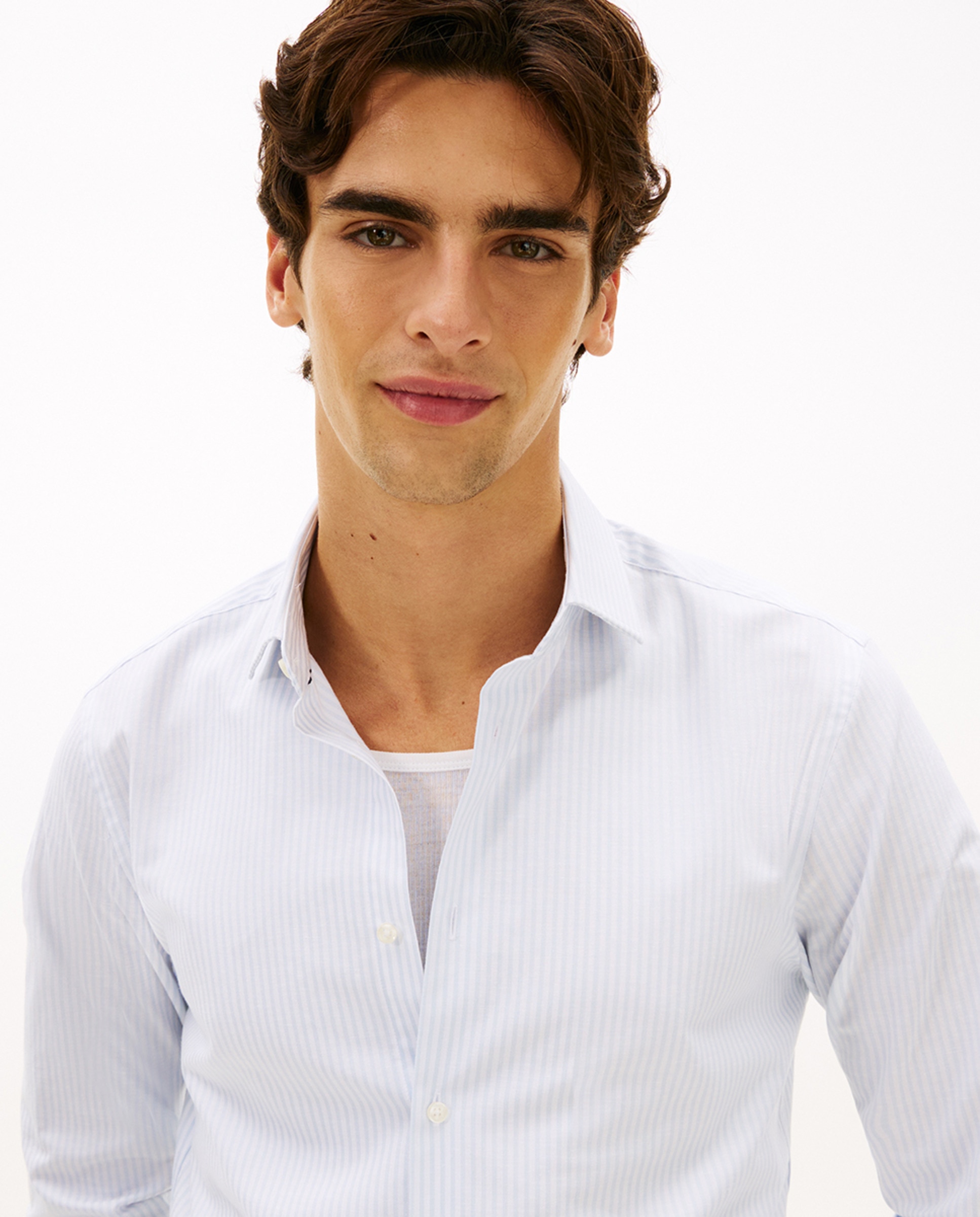 Camisa Estampada com Manga Comprida Azul-claro-3