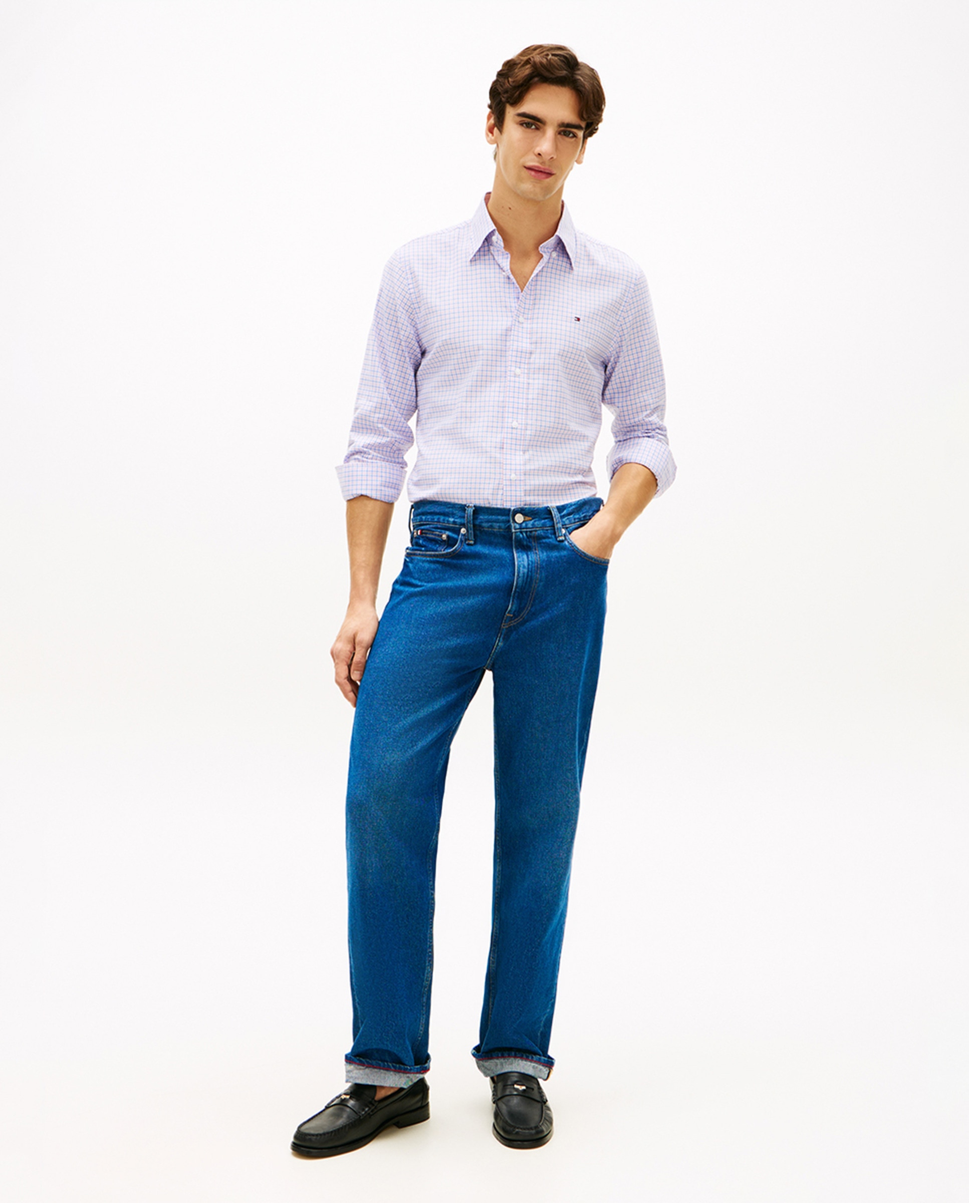 Camisa Oxford Estampada com Manga Comprida Multicolor-5