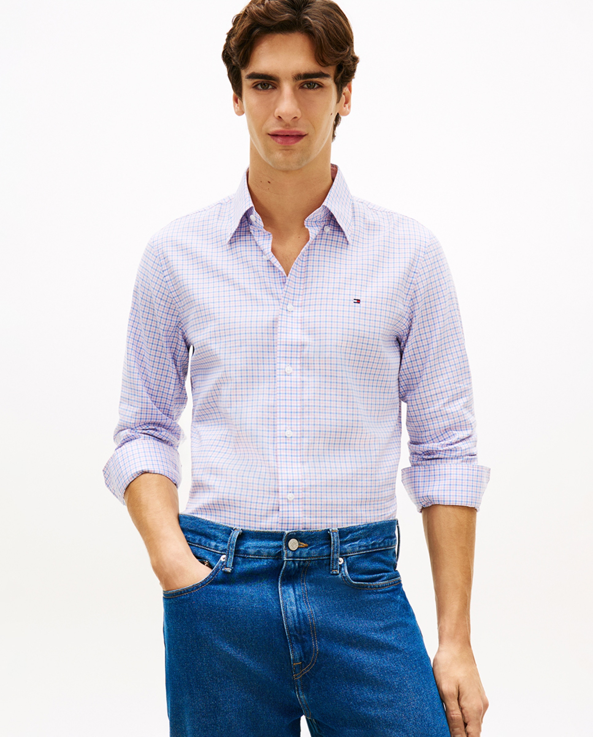 Imagem 0 de Camisa Oxford Estampada com Manga Comprida