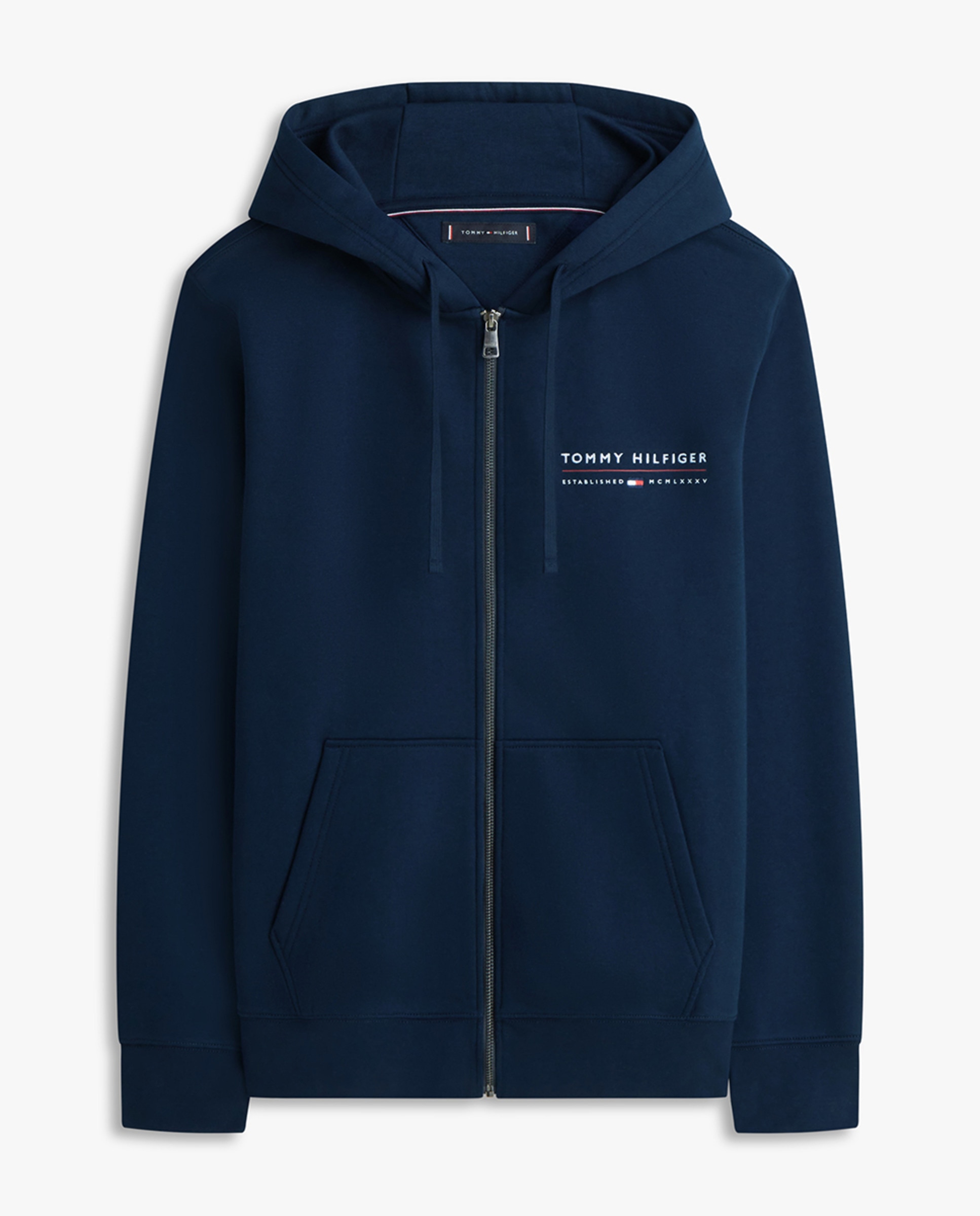 Sweatshirt com Capuz e Fecho de Correr Azul-marinho-3