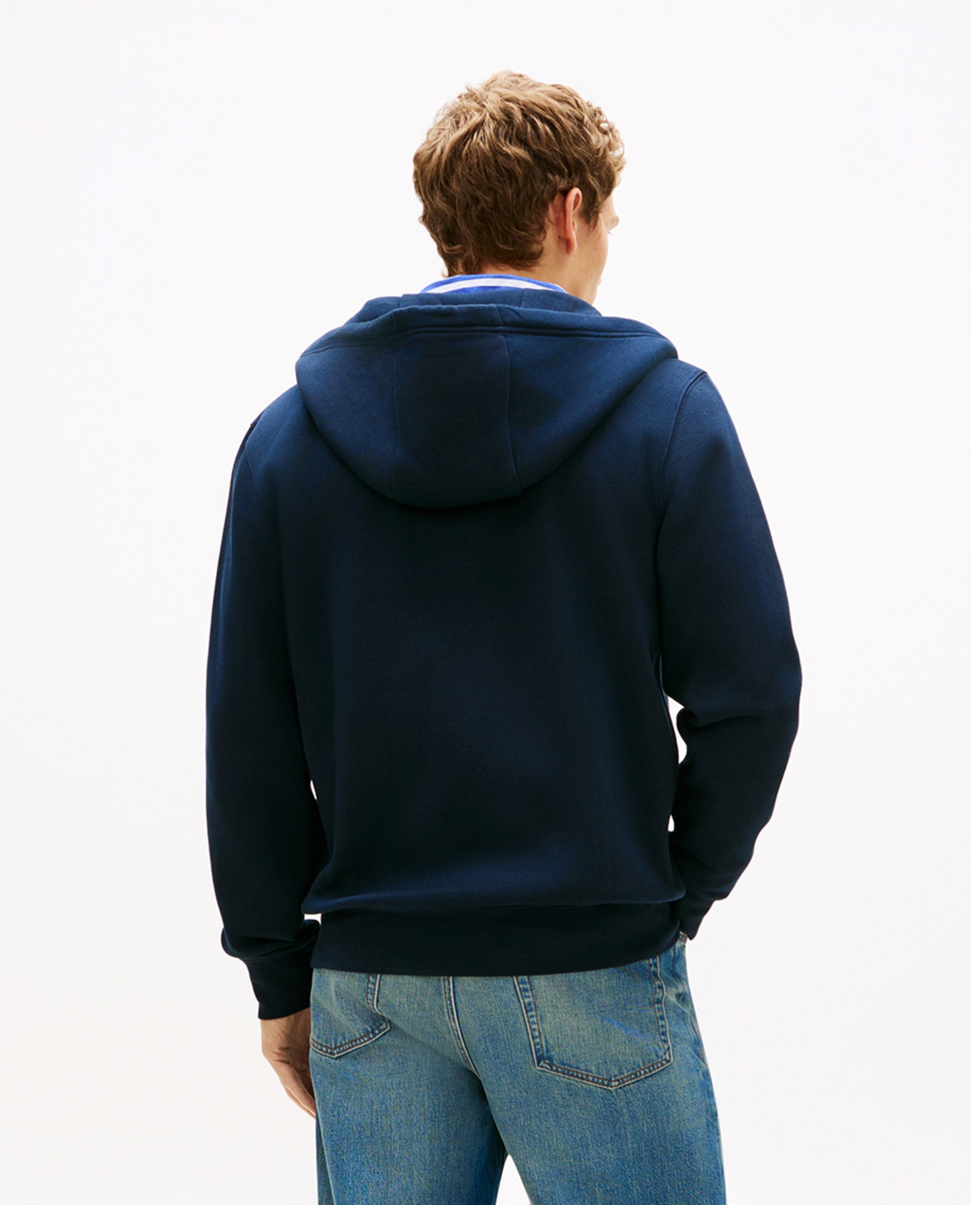 Sweatshirt com Capuz e Fecho de Correr Azul-marinho-2