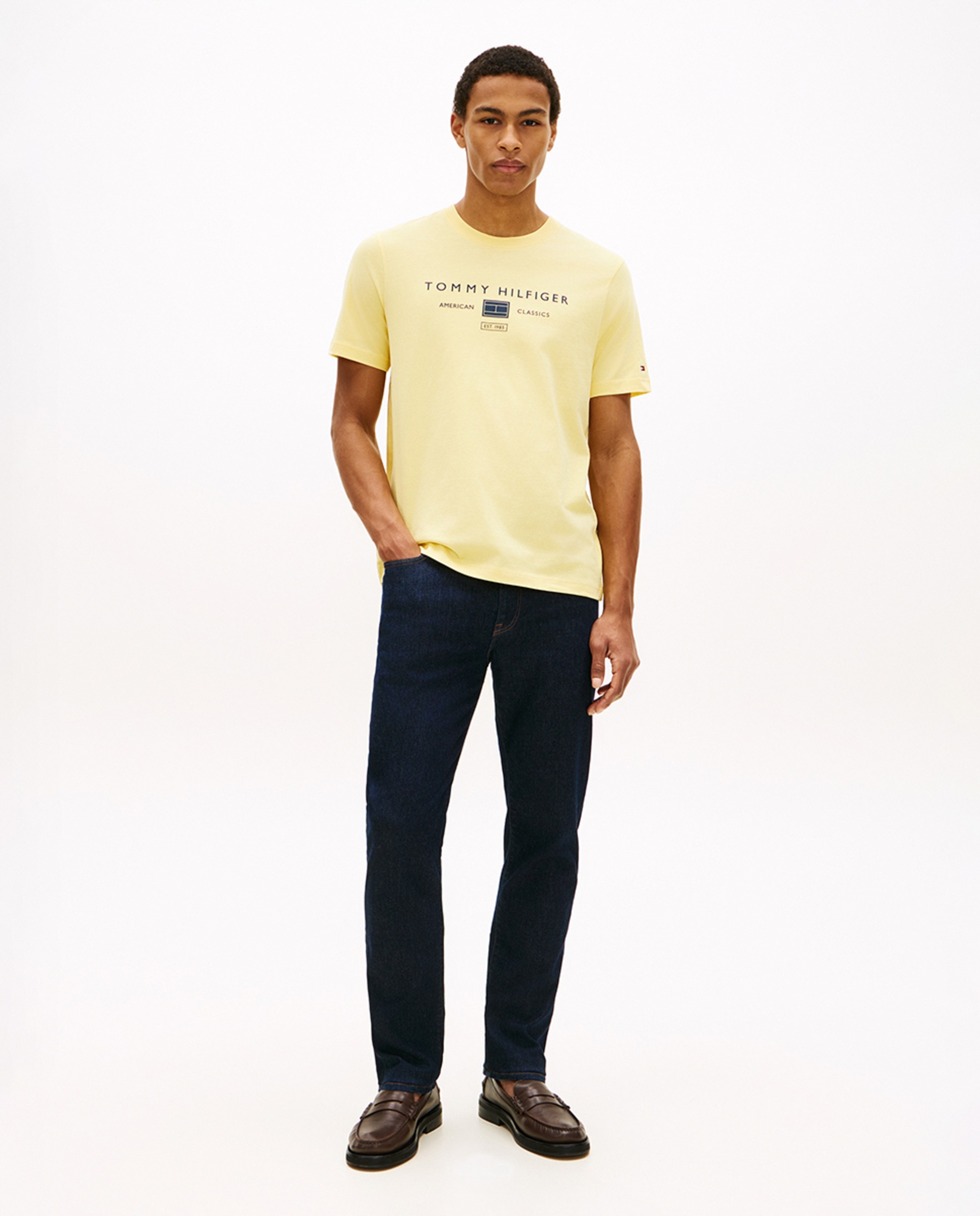 T-shirt de Manga Curta com Gola Redonda Amarelo-6
