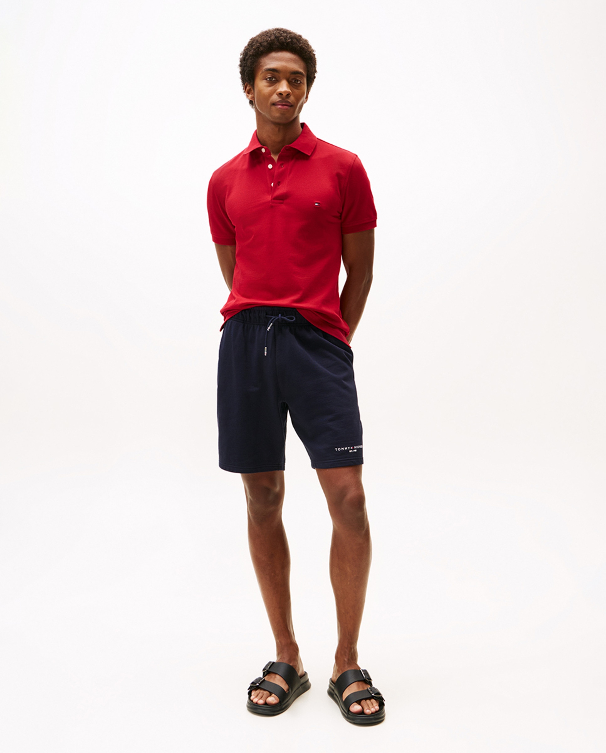 Polo liso de manga corta con fit slim - Tommy Hilfiger - Rojo Rojo-6