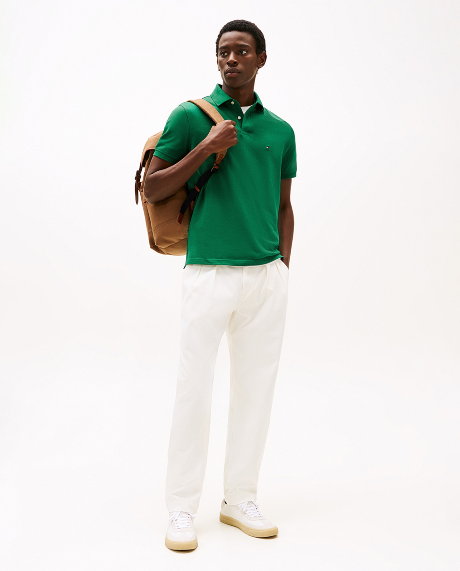 Polo Regular Fit com Manga Curta Verde-5