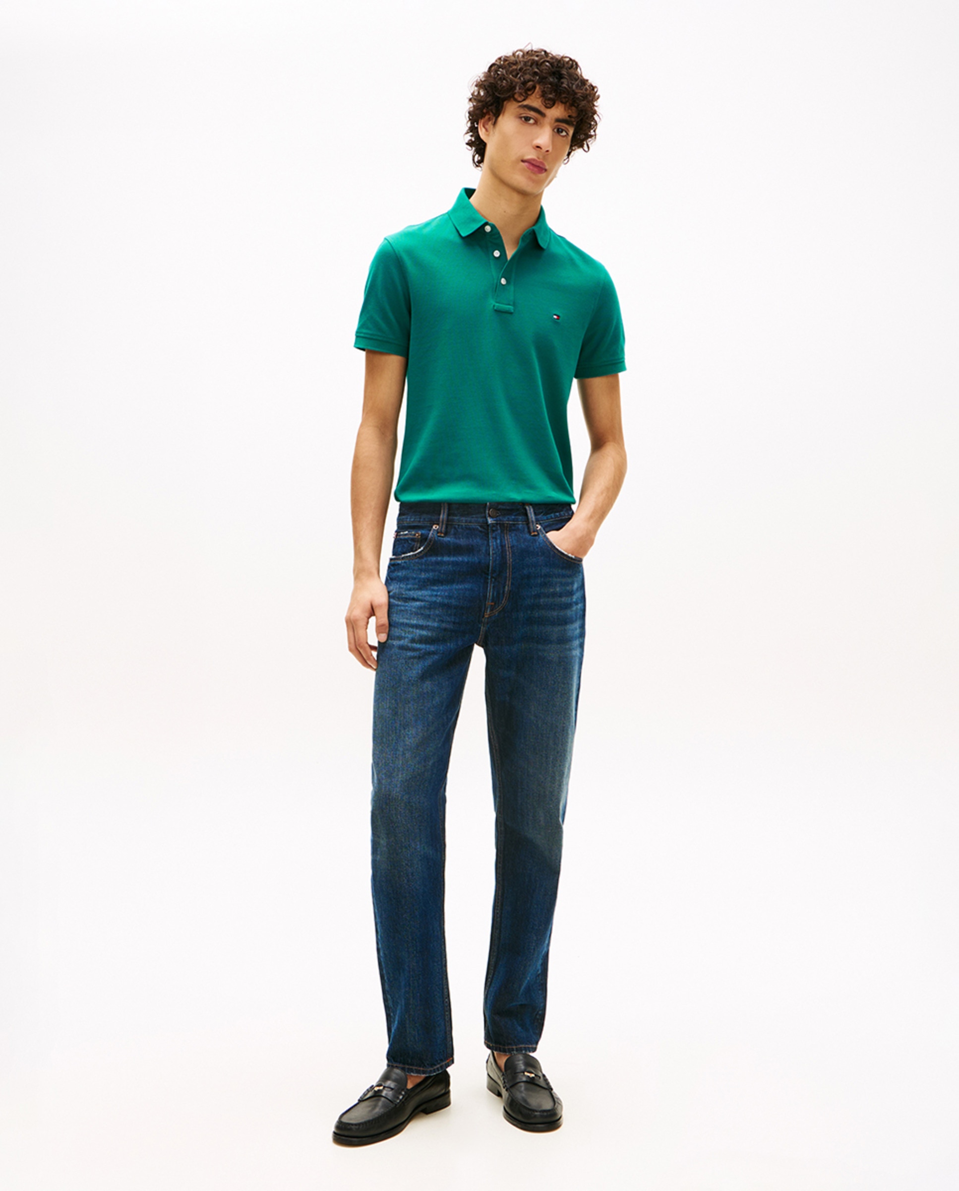 Polo liso de manga corta con fit slim - Tommy Hilfiger - Verde Verde-5
