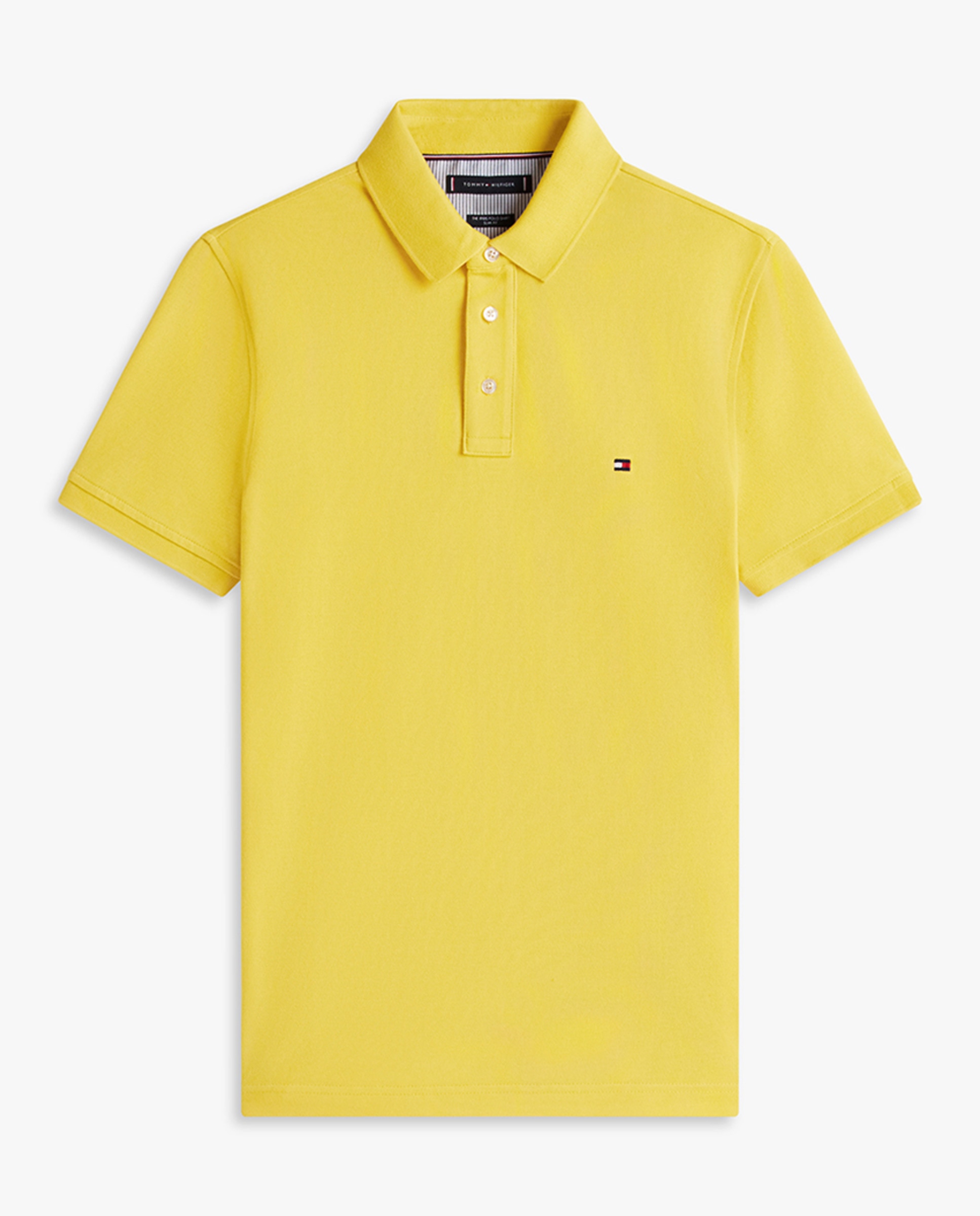 Polo Liso de Manga Curta Slim Fit Amarelo-4