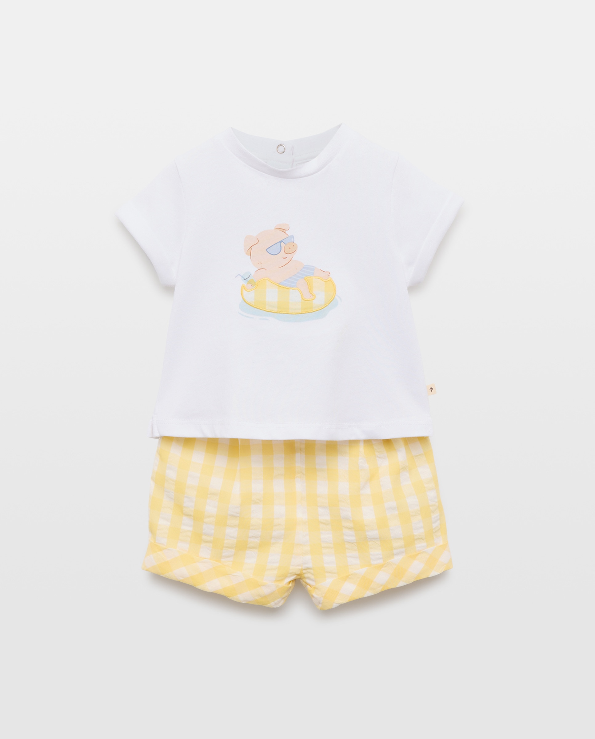 Conjunto de Duas Peças de Bebé Amarelo-1