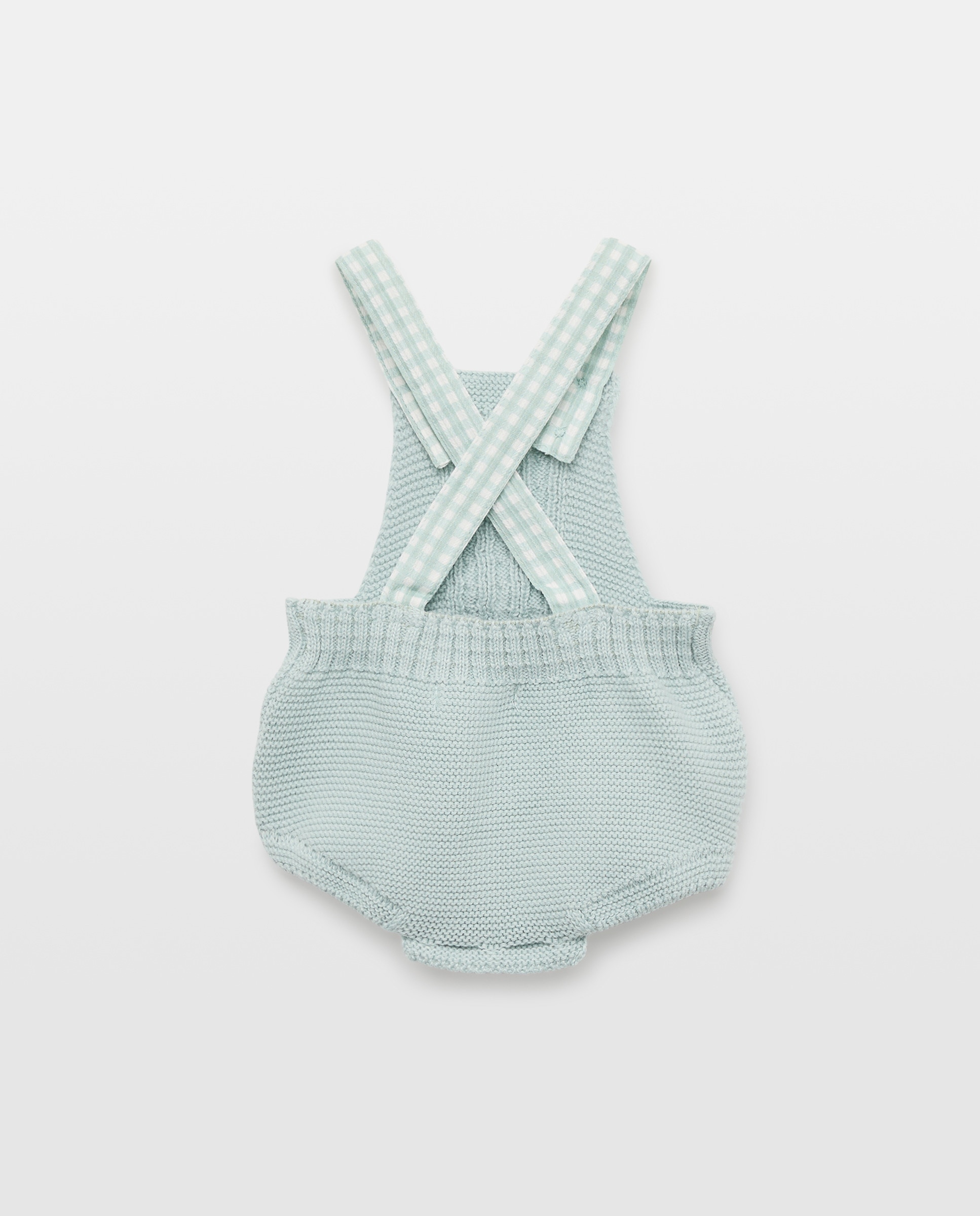Babygrow em Tricot de Bombazina com Alça Vichy de Bebé Coconut El Corte Inglés Verde-2