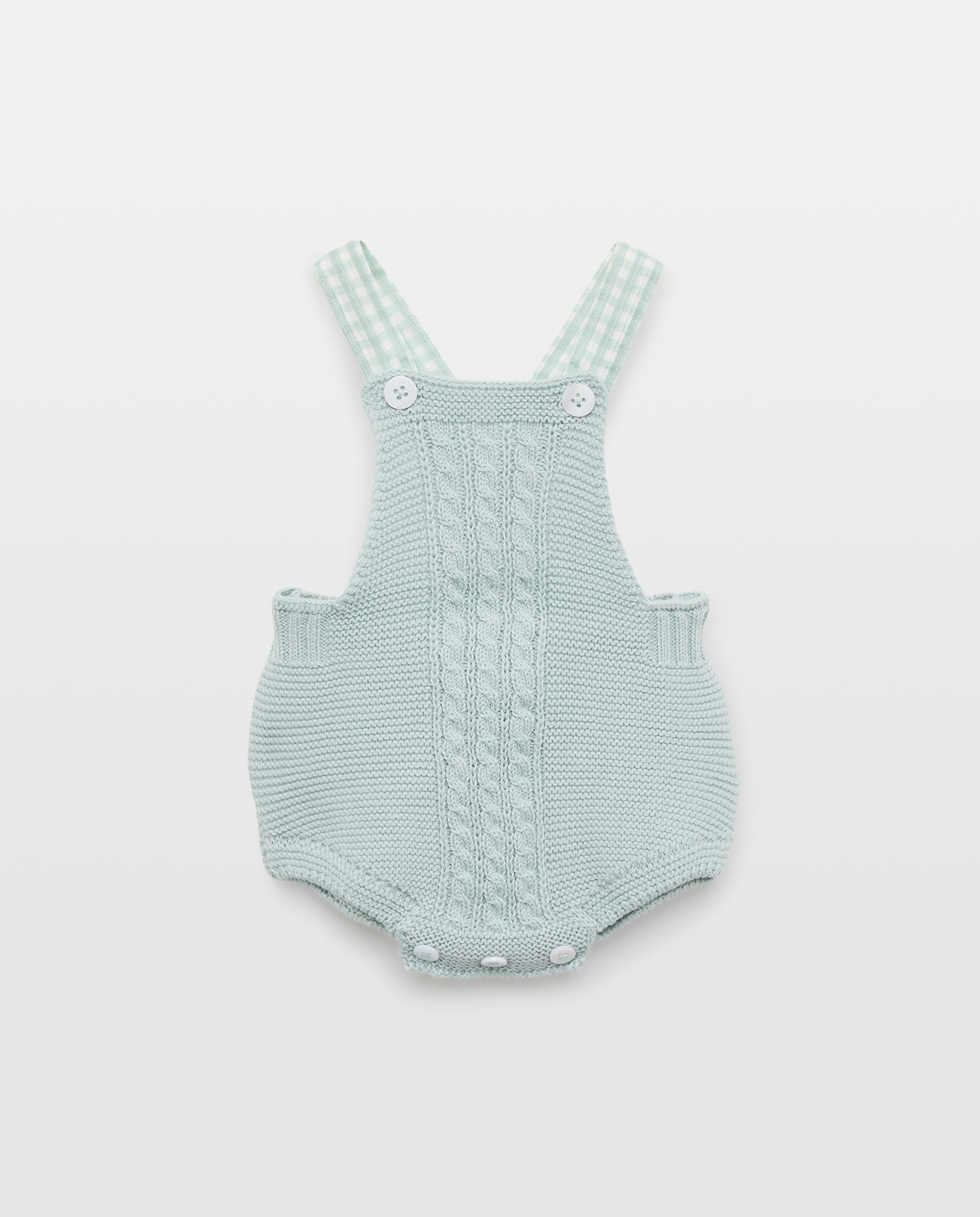 Imagem 0 de Babygrow em Tricot de Bombazina com Alça Vichy de Bebé