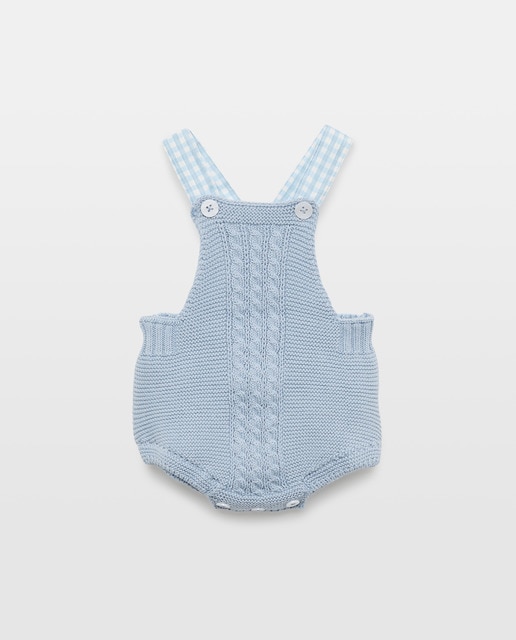 Imagem 0 de Babygrow em Tricot de Bombazina com Alça Vichy de Bebé
