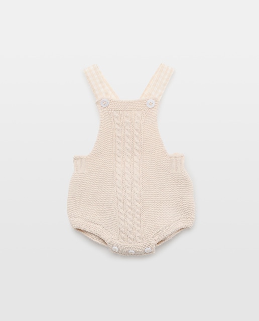 Imagem 0 de Babygrow em Tricot de Bombazina com Alça Vichy de Bebé