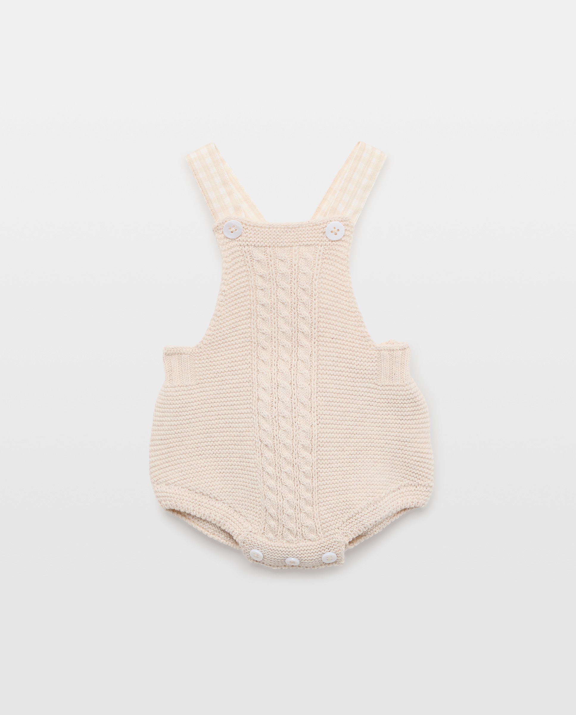 Babygrow em Tricot de Bombazina com Alça Vichy de Bebé Coconut El Corte Inglés Torrado-1