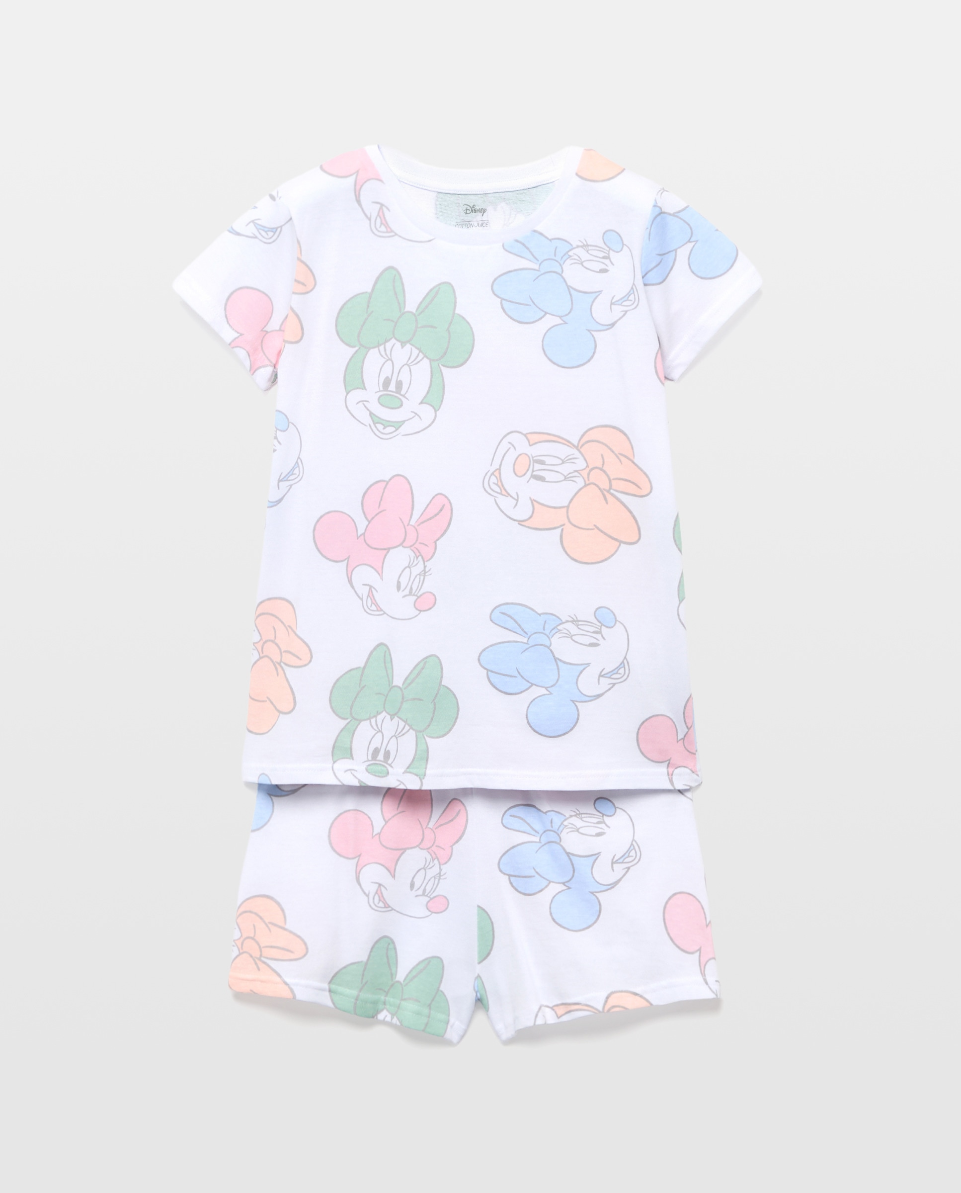 Pijama Curto Minnie Cotton Juice Branco-4