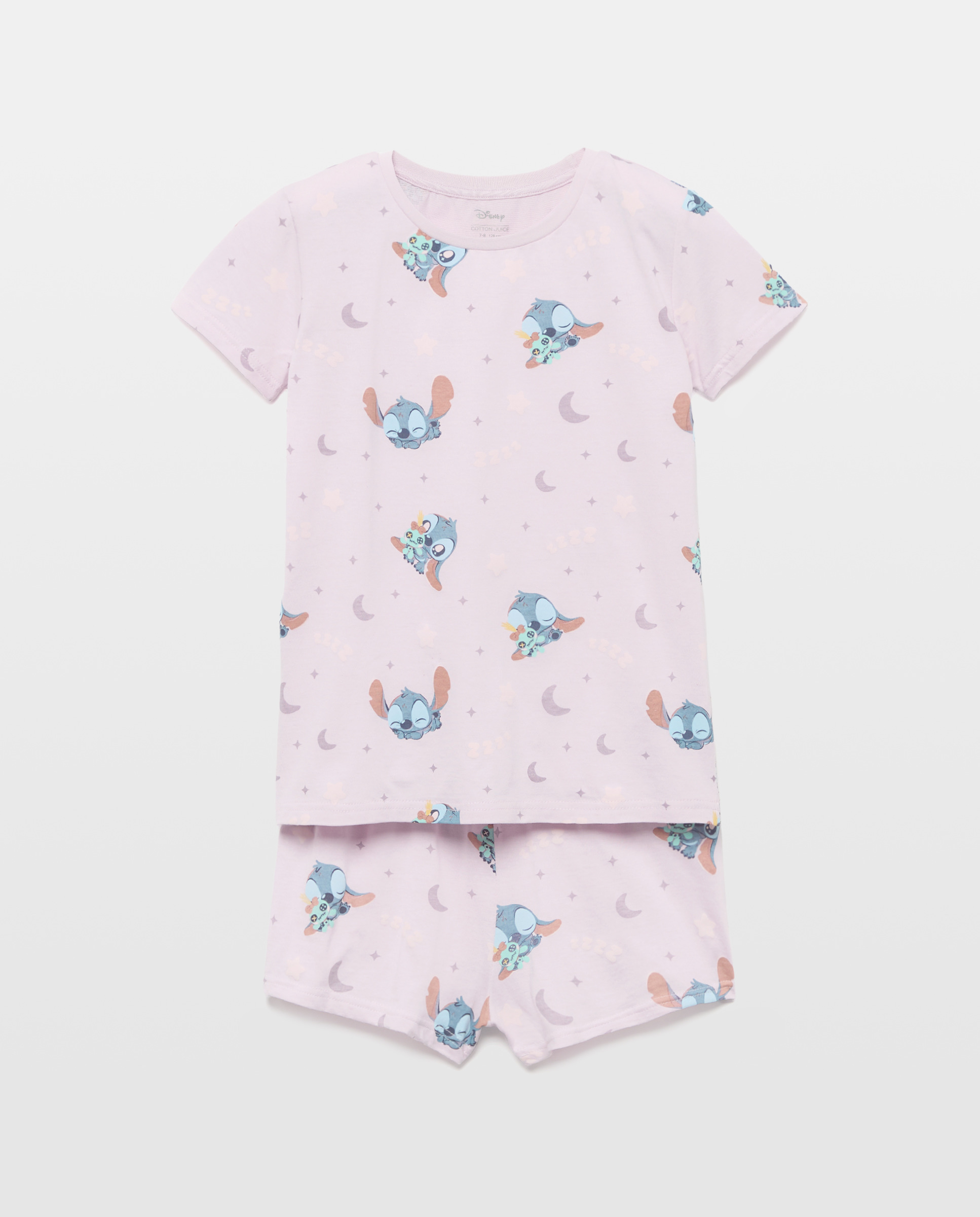 Pijama de Malha Curto Lilo & Stitch Rosa-4