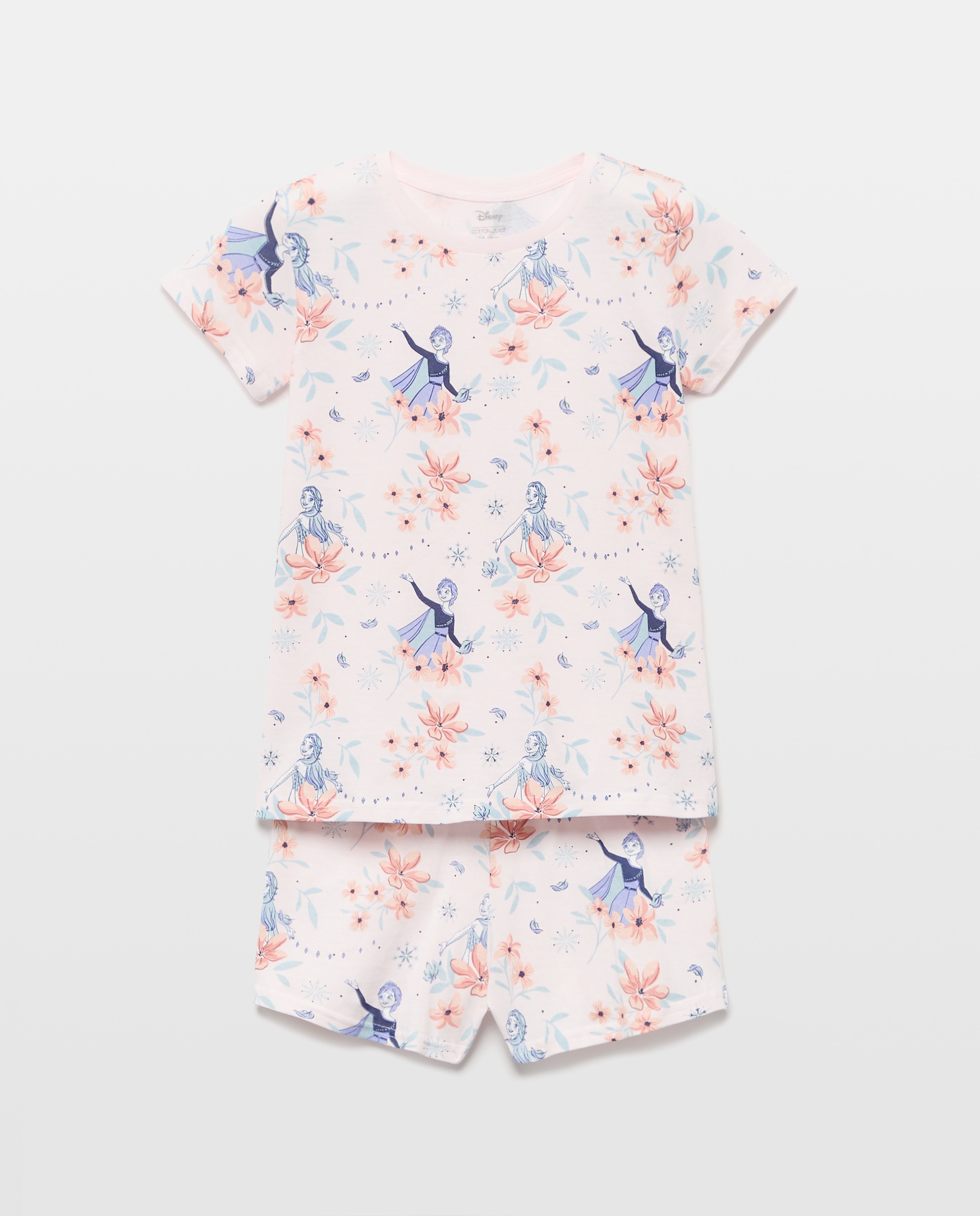 Pijama Curto Frozen Rosa-5