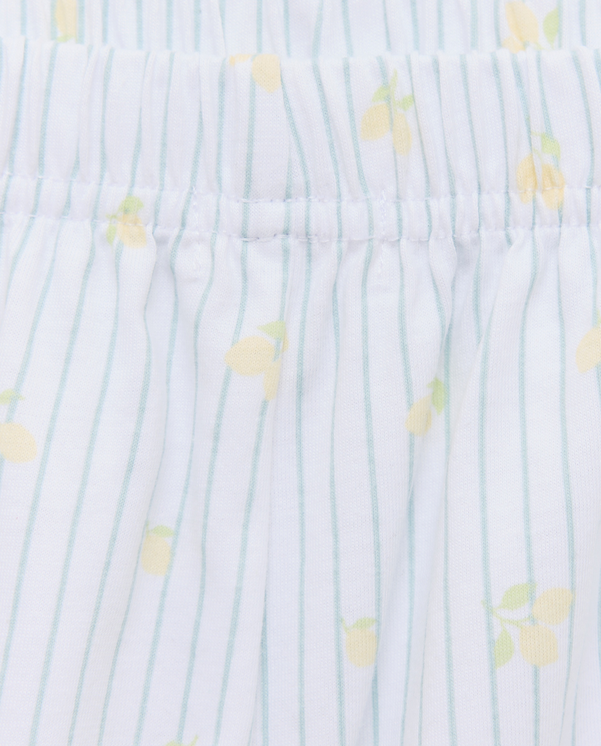 Pijama Curto às Riscas com Limões Verde-5