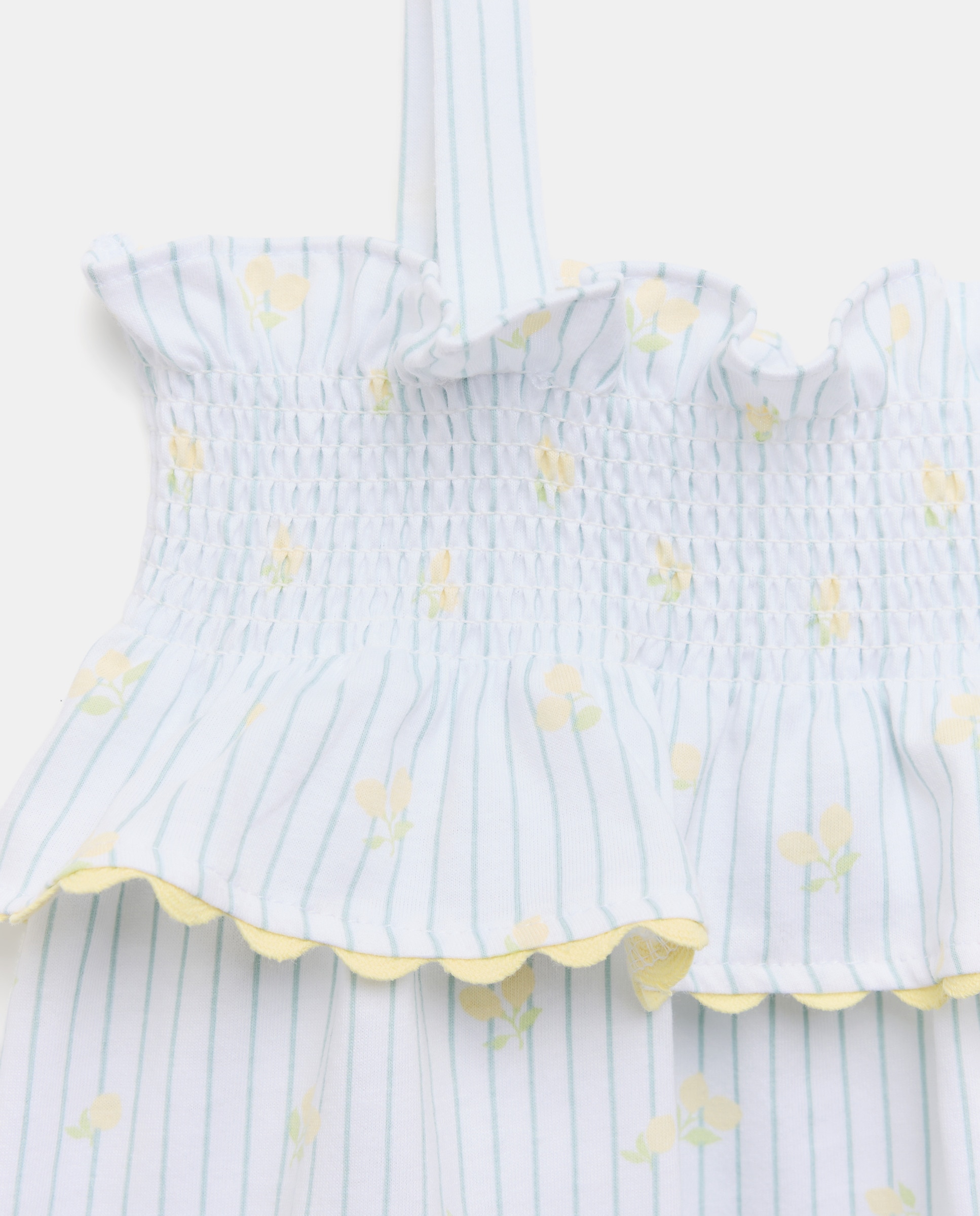 Camisa de Dormir às Riscas com Limões Cotton Juice Verde-5