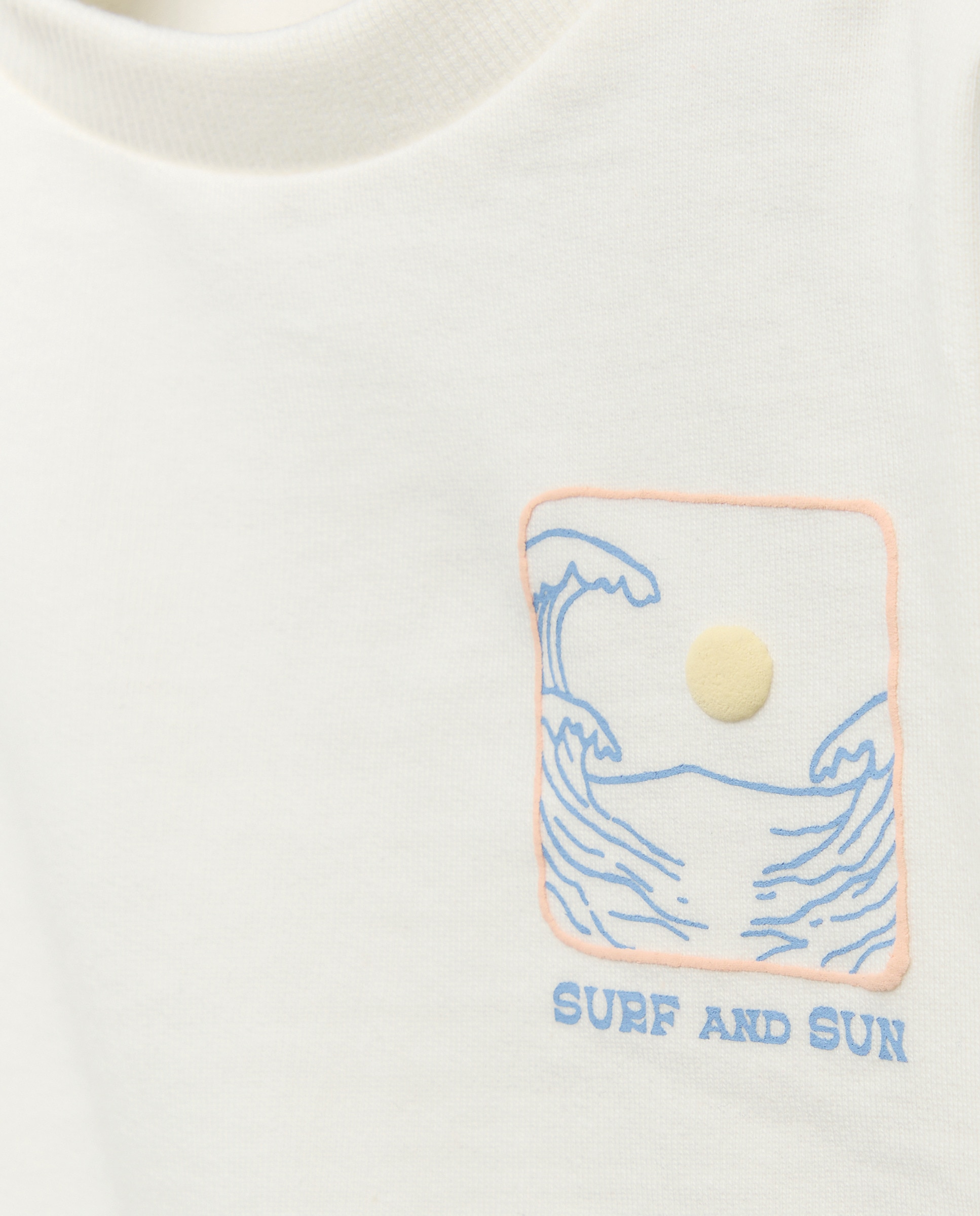 Sudadera de bebé cuello caja parche Blanco roto-3