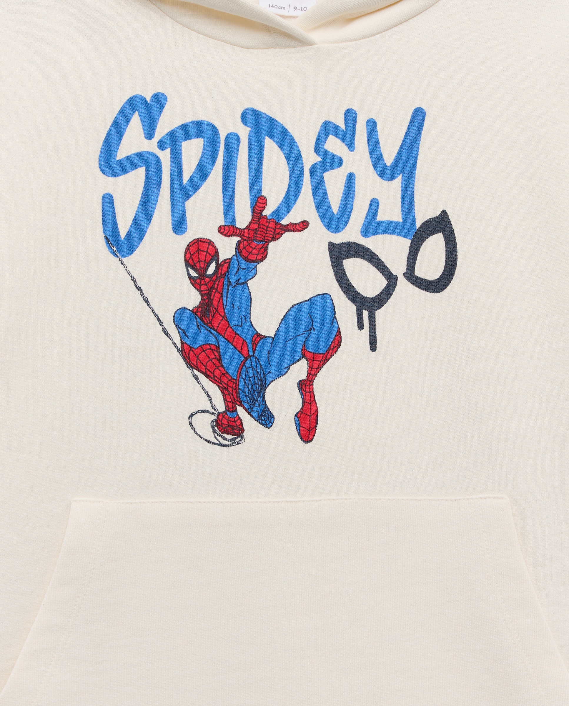 Sweatshirt Fechada com Capuz e Estampado Homem-Aranha Branco-5