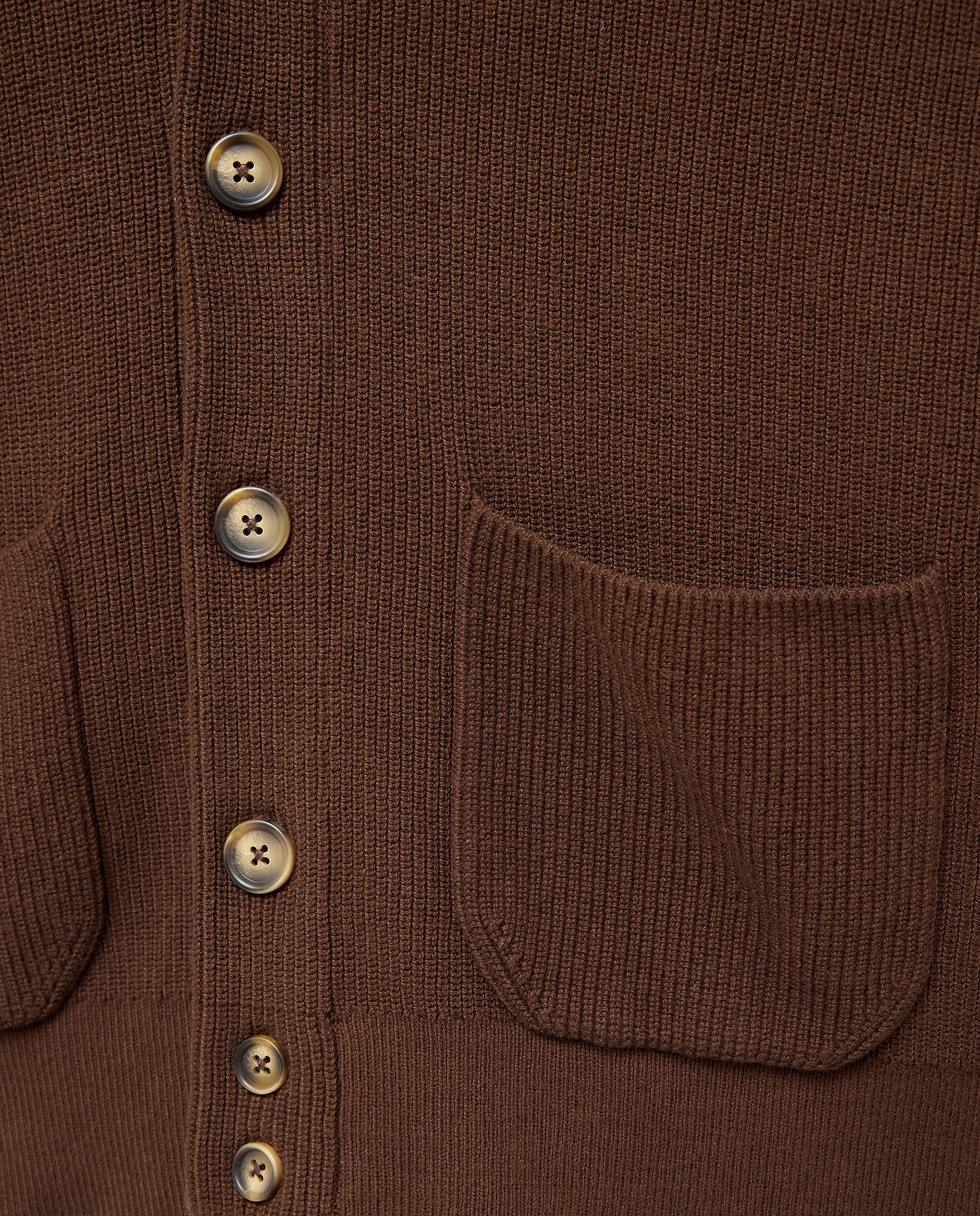 Cardigan com Botões e Gola de Lapela Castanho-6