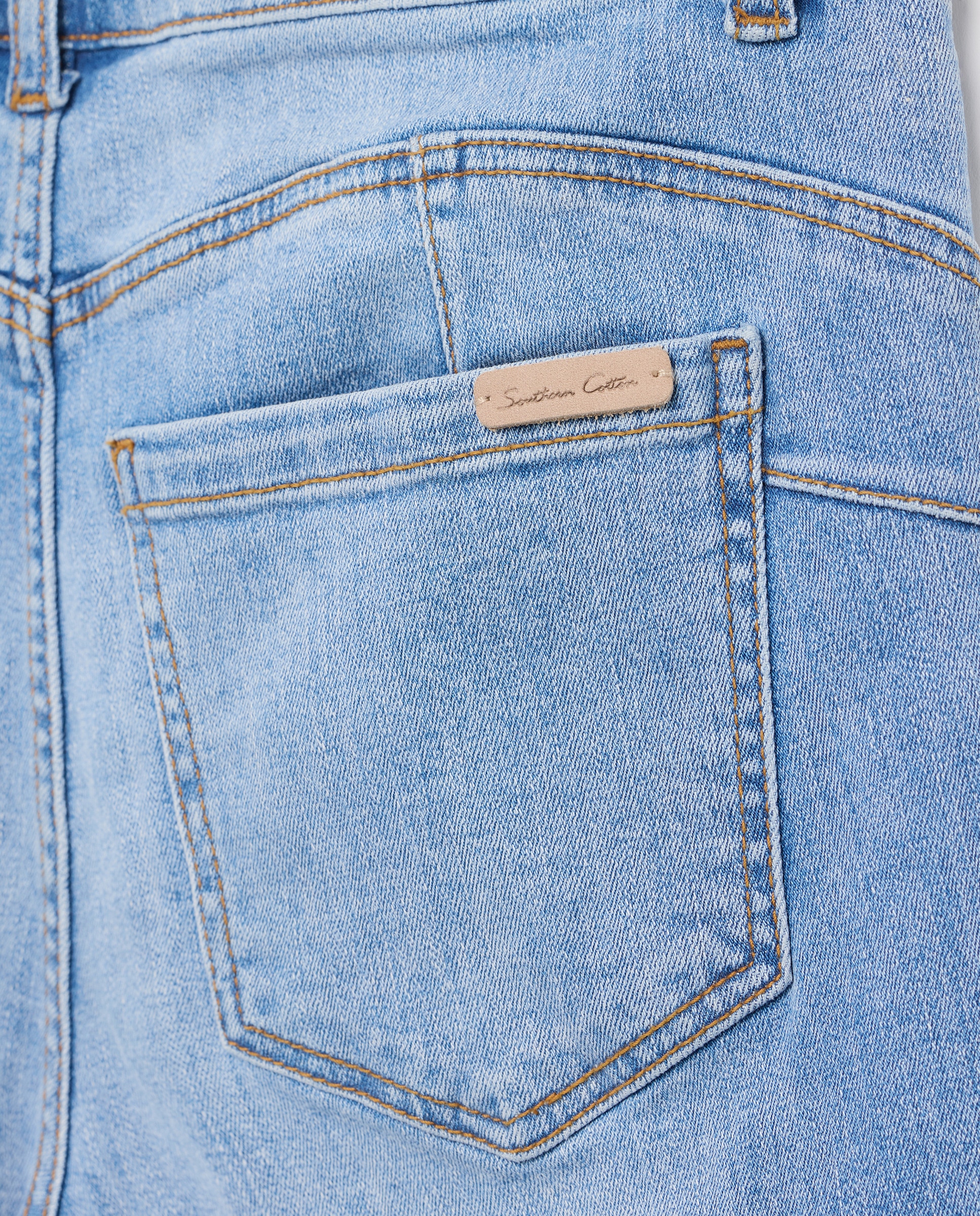 Calças Regular Lisas Cerúleo-5