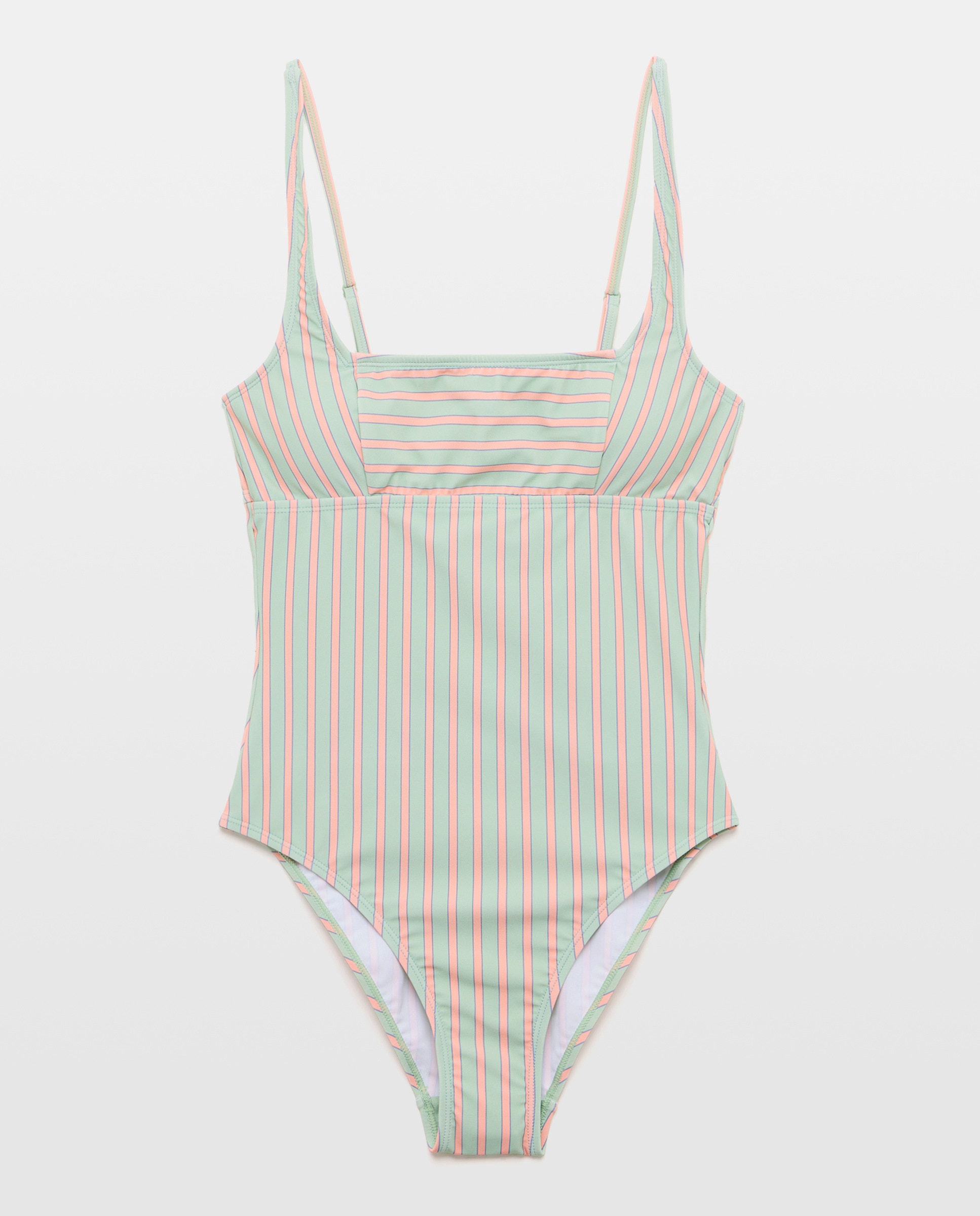 Bañador mujer escote cuadrado Verde-4