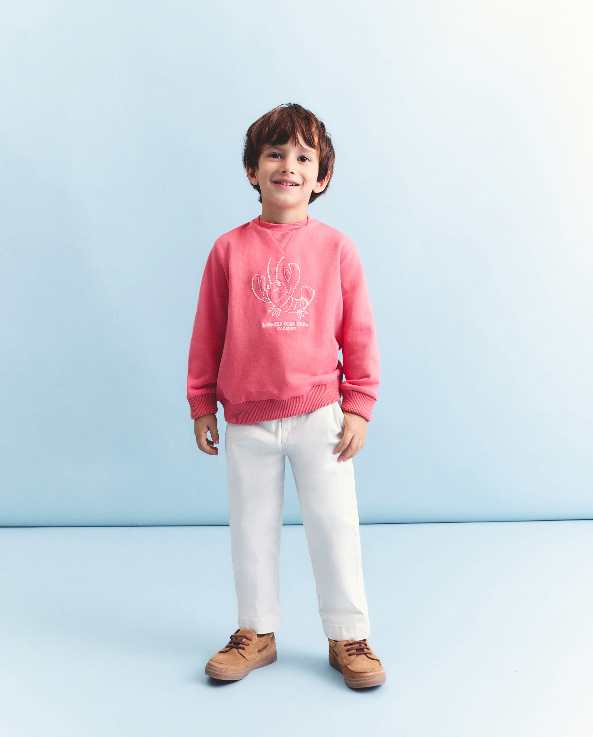 Sweatshirt com Gola Redonda 630 Coral-1