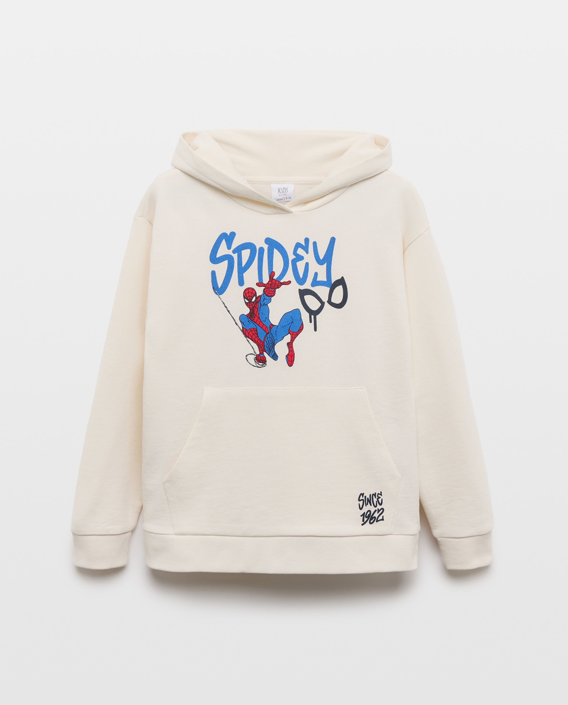 Sweatshirt Fechada com Capuz e Estampado Homem-Aranha Branco-4