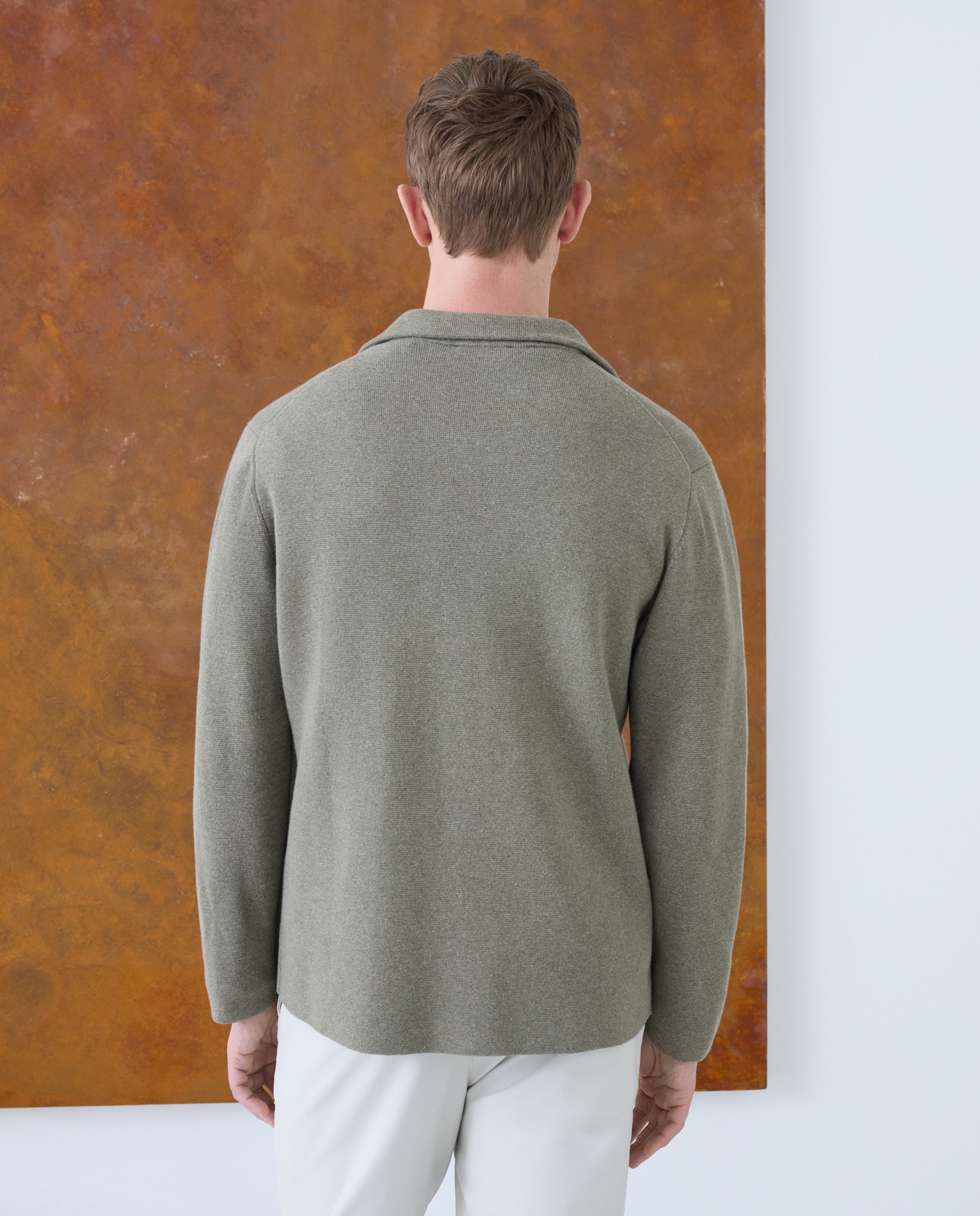Cardigan de Algodão e Linho com Botões Verde-claro-4