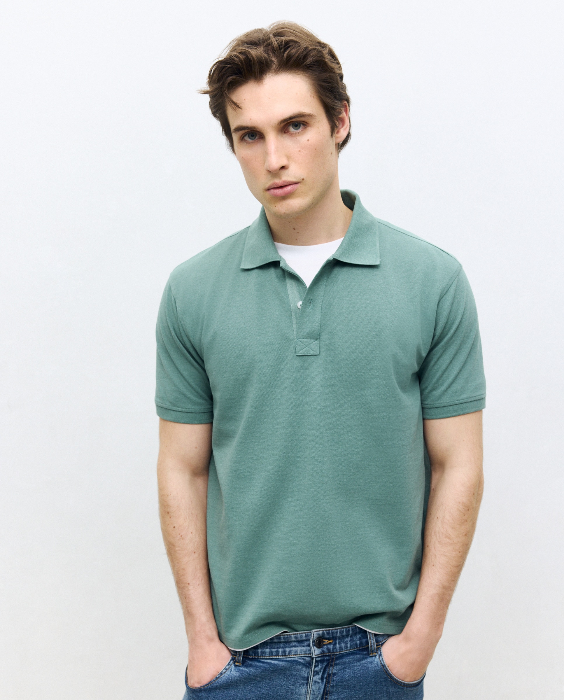 Imagem 0 de Polo de Manga Curta Melange