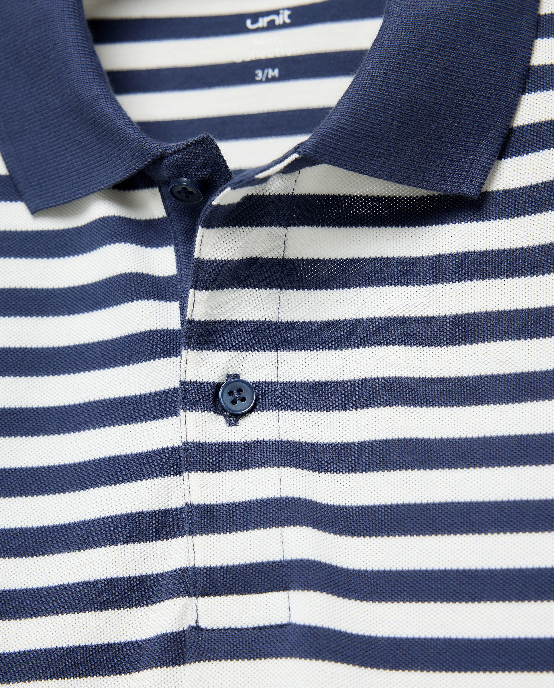 Polo de hombre manga corta raya fina Azul marino-5