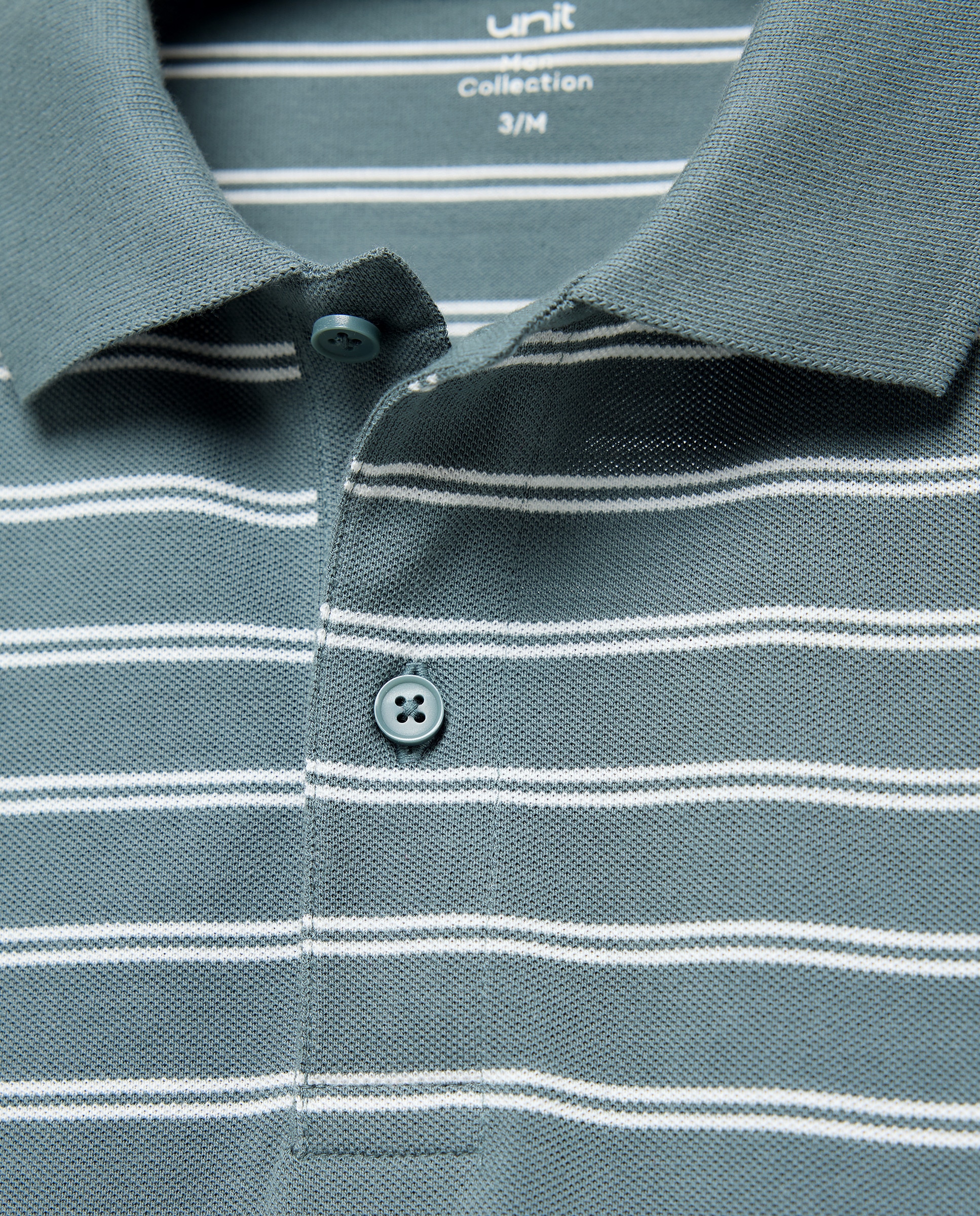 Polo de hombre manga corta raya fina 530 Verde oscuro-5