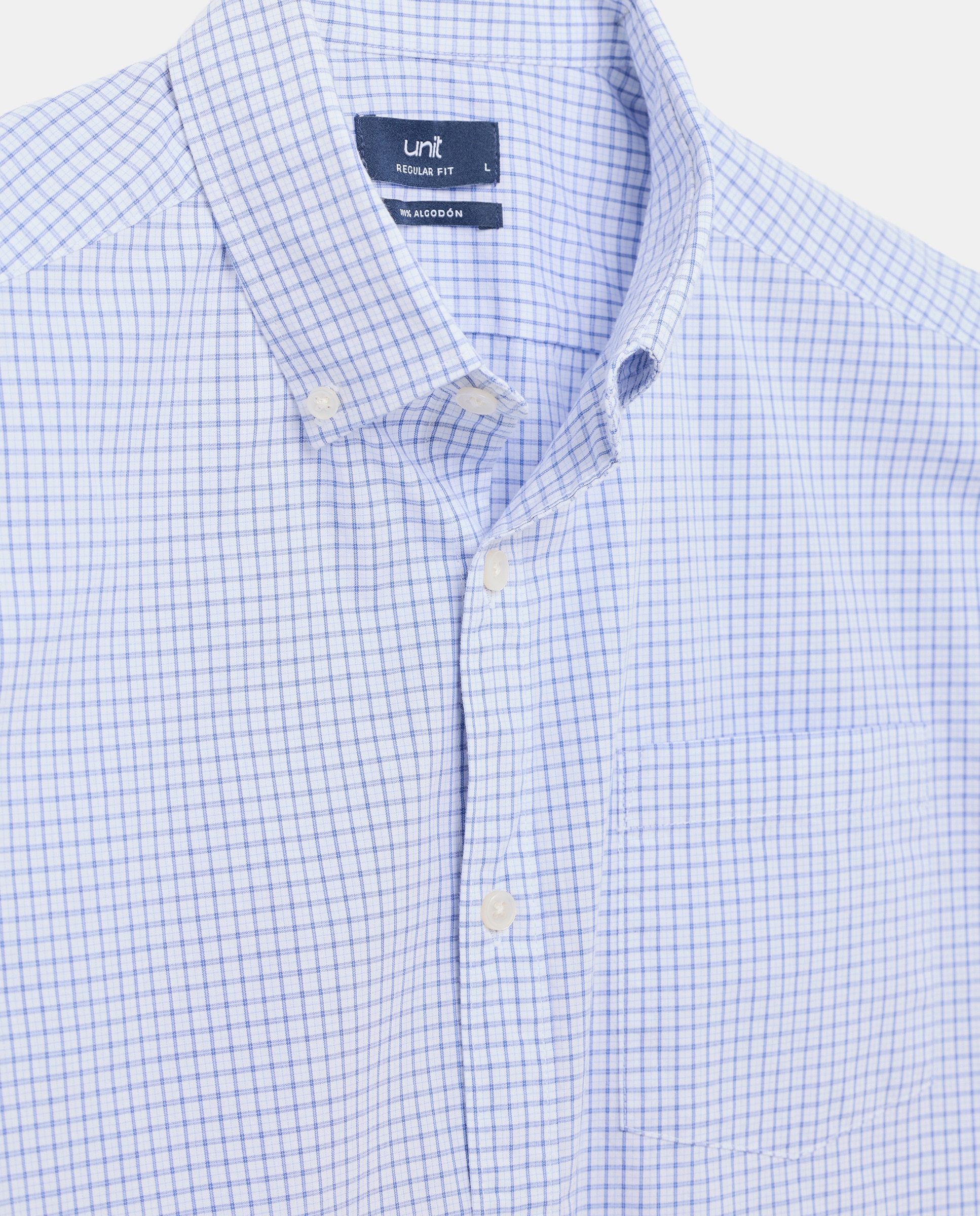 Camisa sport manga corta hombre popelín 430 Azul oscuro-5