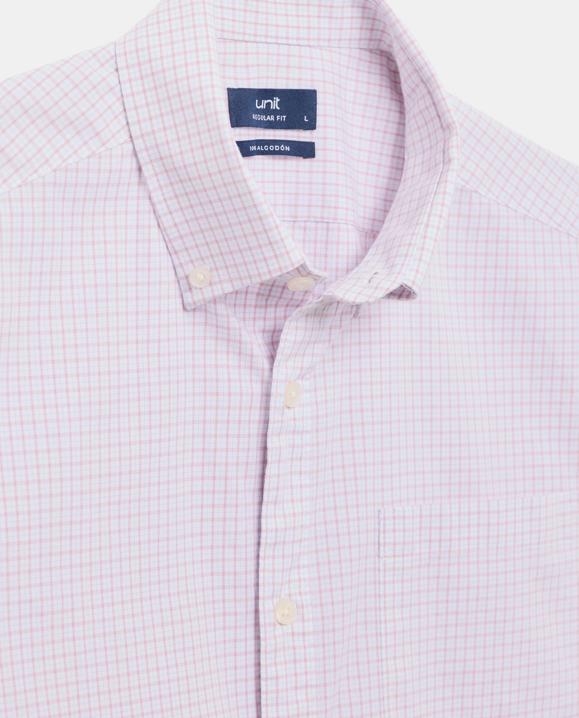 Camisa sport manga corta hombre popelín 220 Rosa palo-5