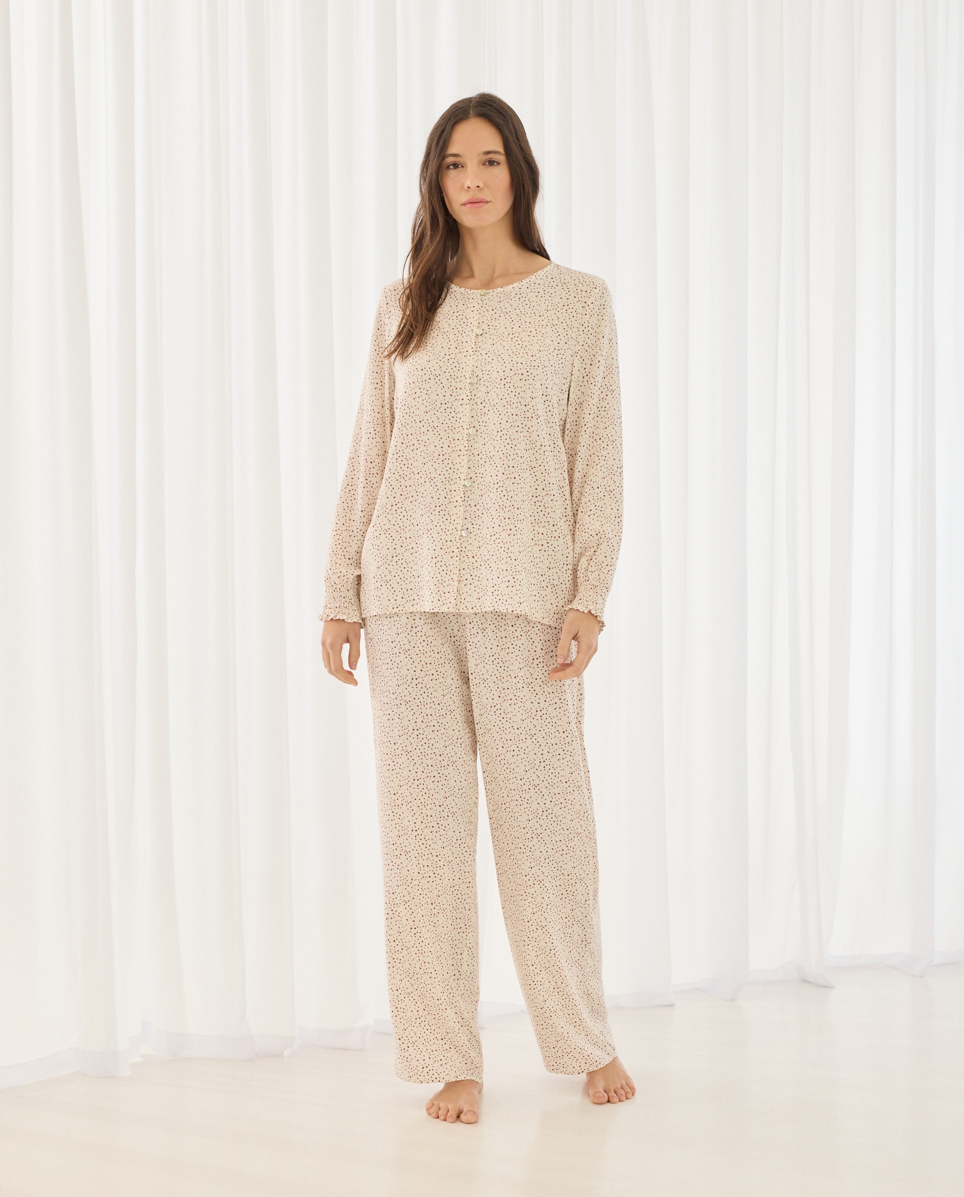 Imagem 0 de Pijama com Estampado Floral e Mangas em Balão