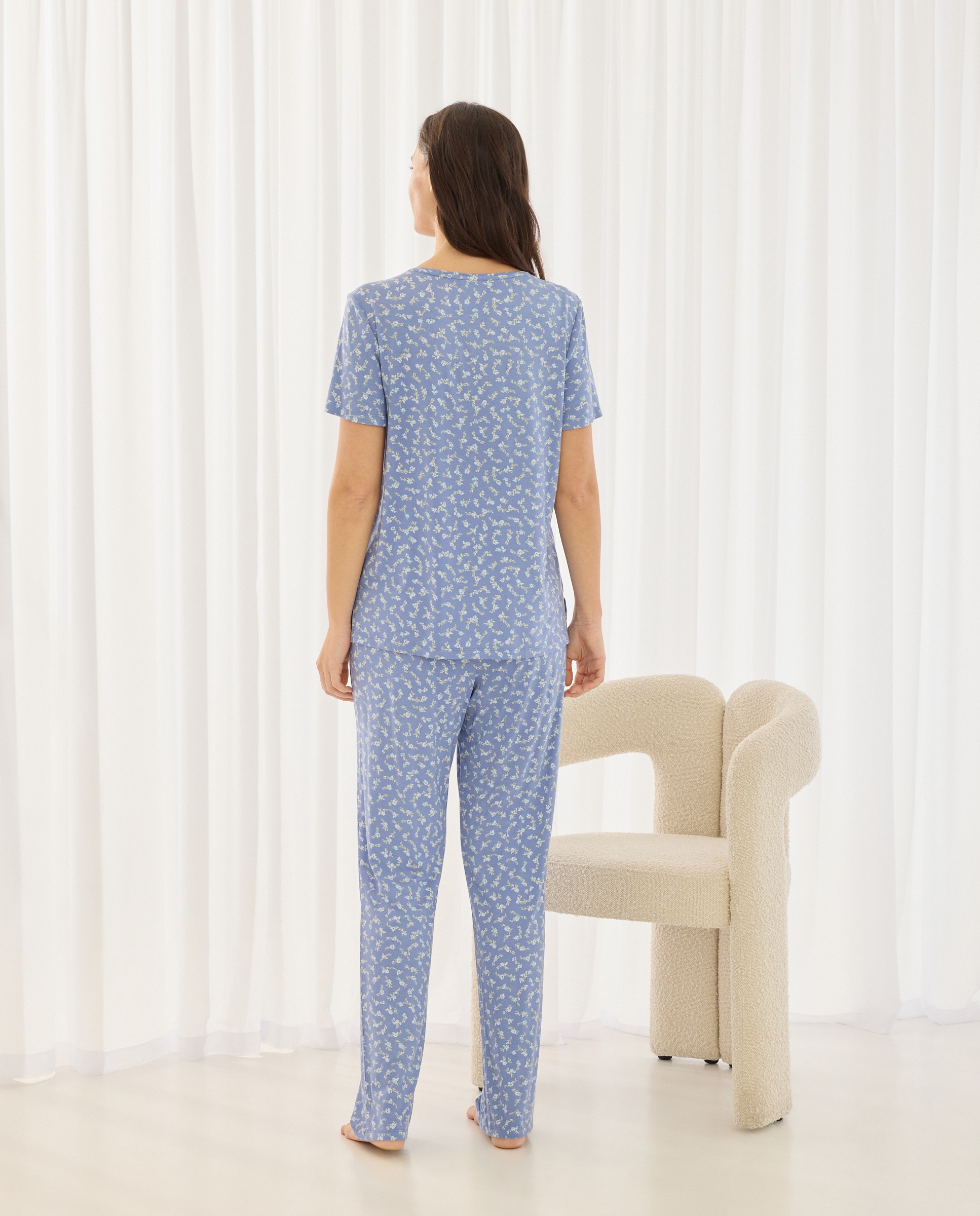 Pijama com Estampado de Fantasia Azul-2