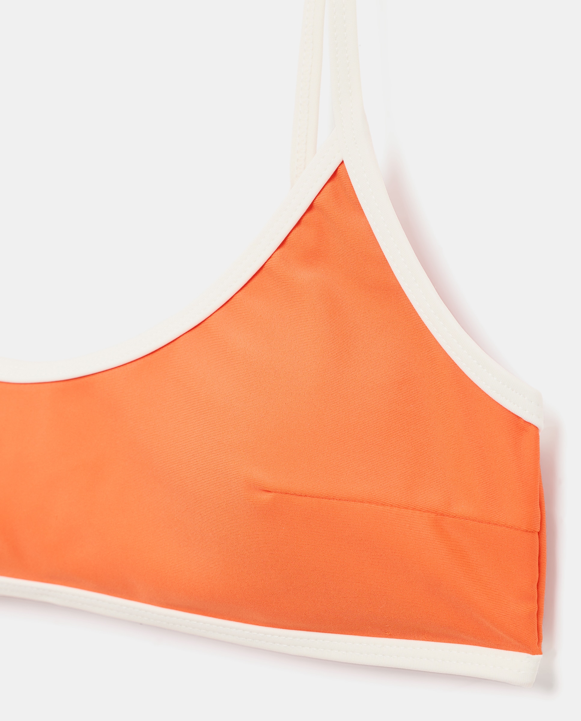 Bikini mujer escote pico contraste 600 Rojo-5