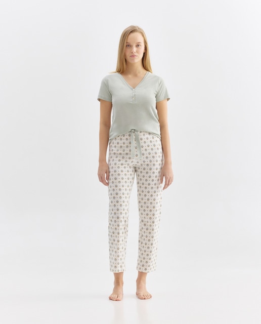Imagen 0 de Pijama mujer algodón estampado