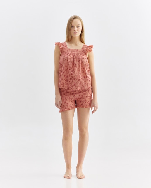 Imagen 0 de Pijama mujer algodón tirante volante