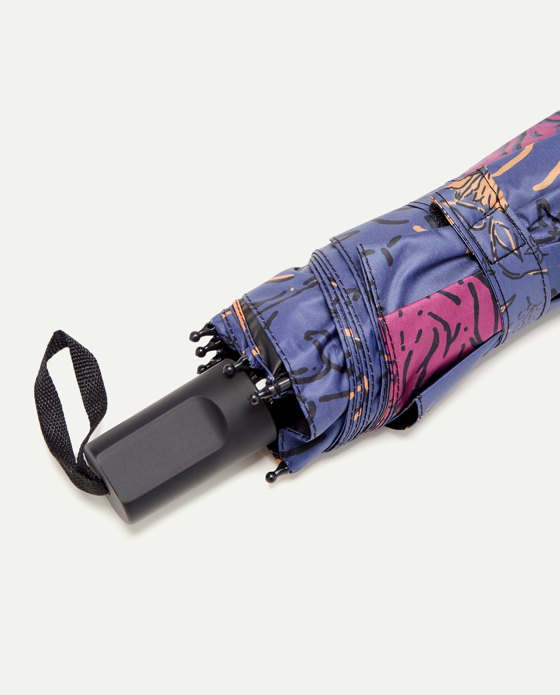 Guarda-Chuva Automático com Estampado Floral Azul-3