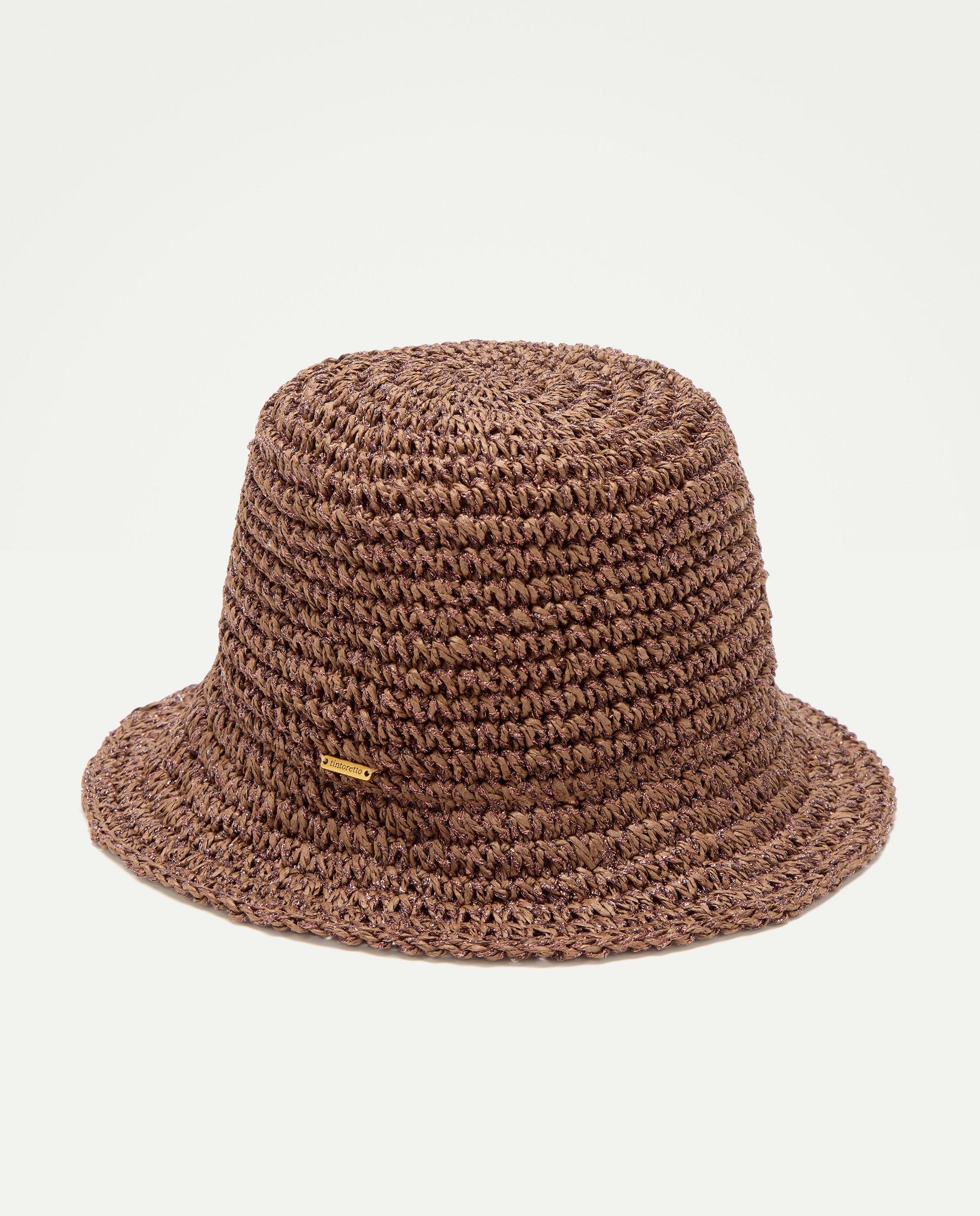 Gorro com Fio Metalizado Castanho-1