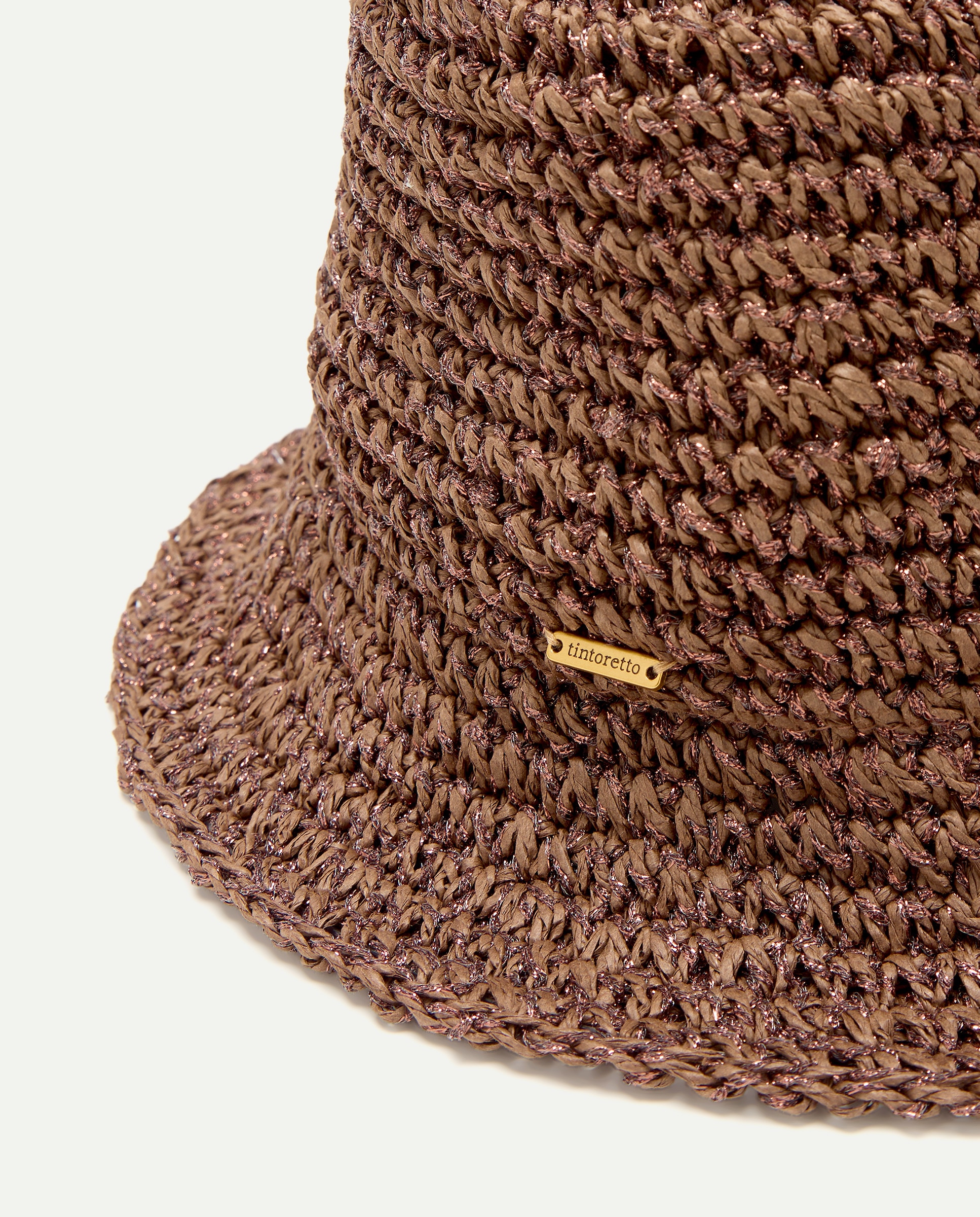 Gorro com Fio Metalizado Castanho-2