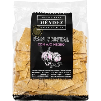 regañás de pan de cristal con ajo negro bolsa 120 g - Mendez Artesanos